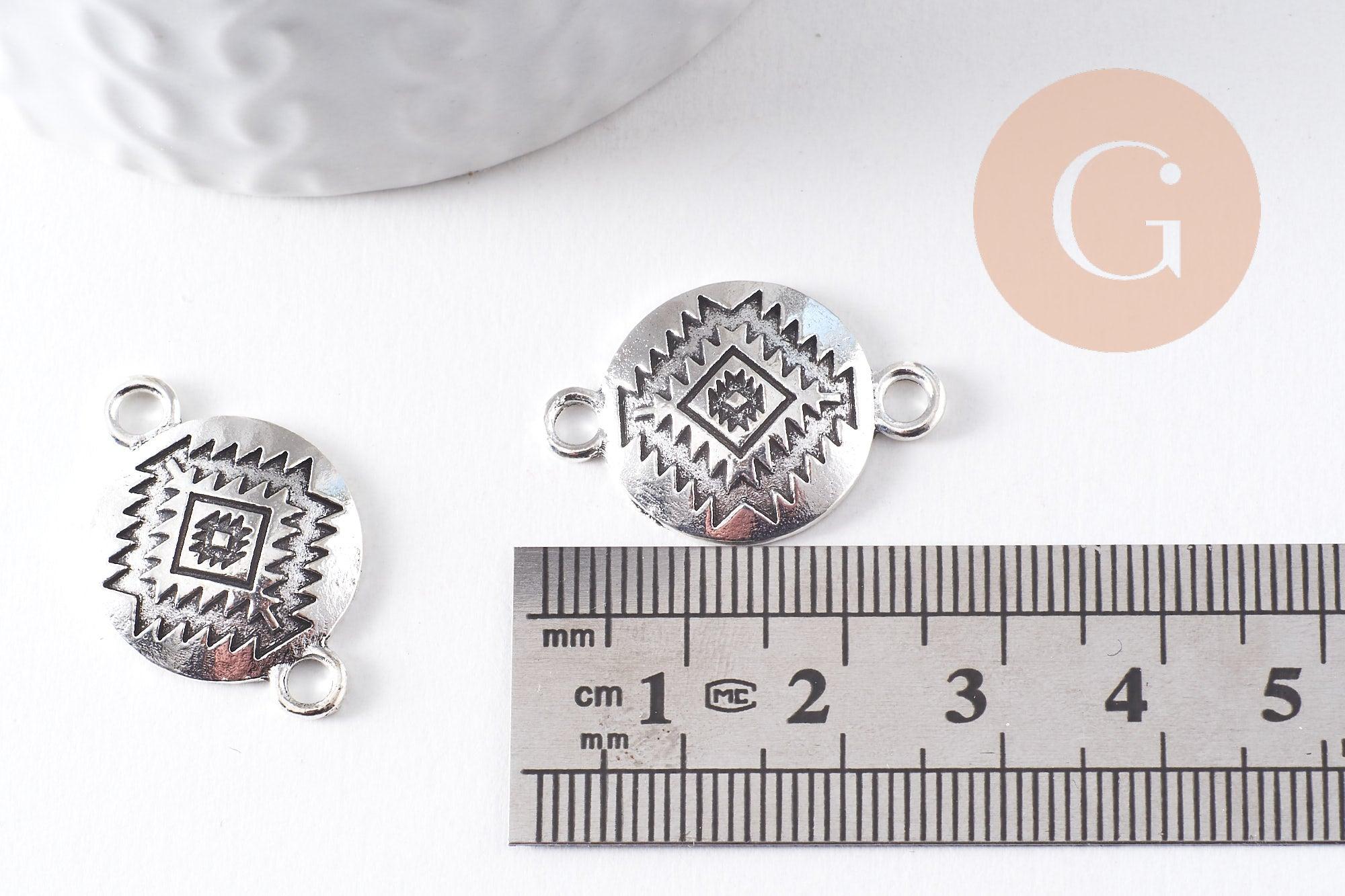Gingerlily Pendentifs connecteur rond zamac 26 mm x2 platine