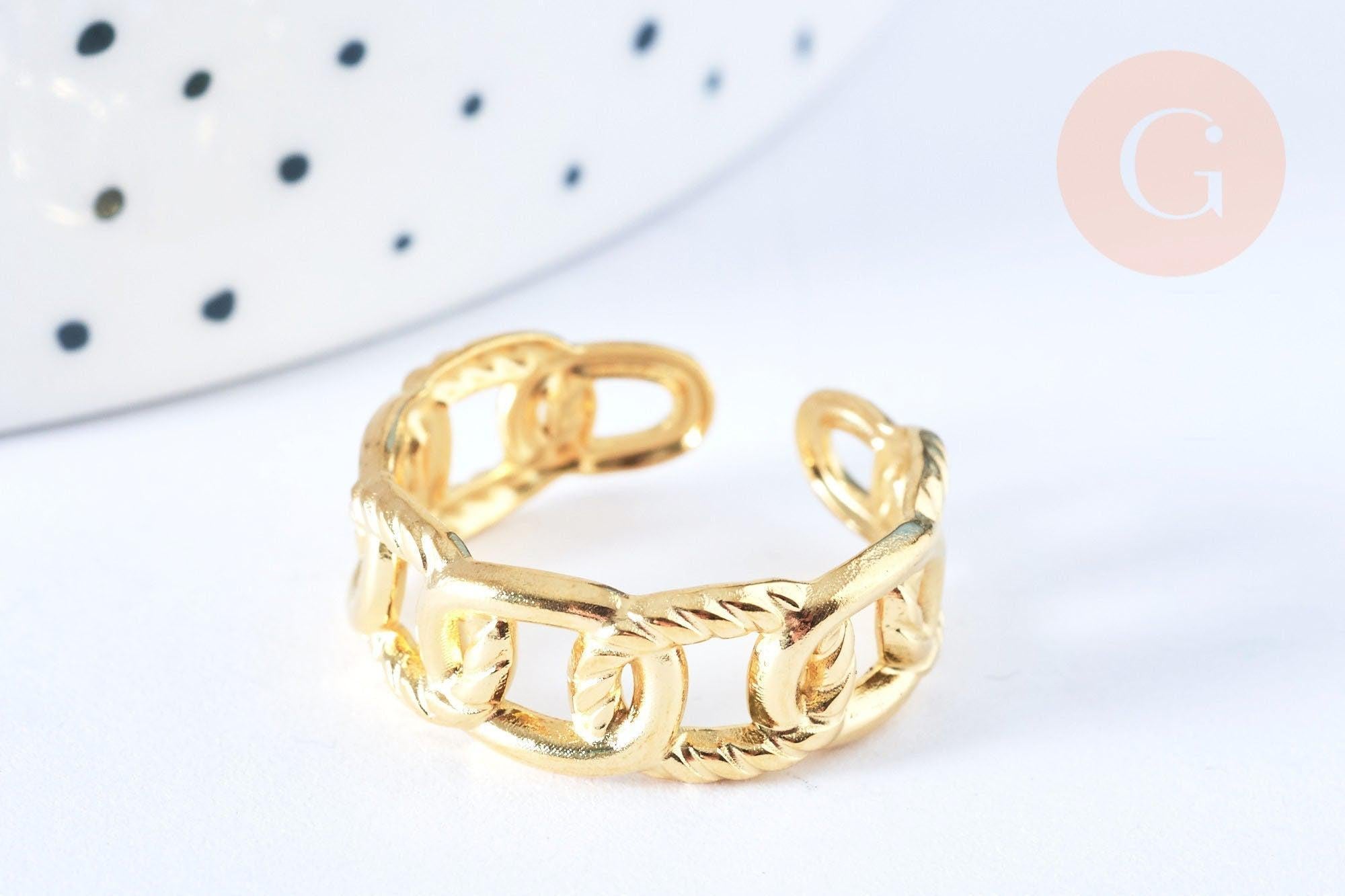 Gingerlily G6410 bague chaîne acier doré taille 54