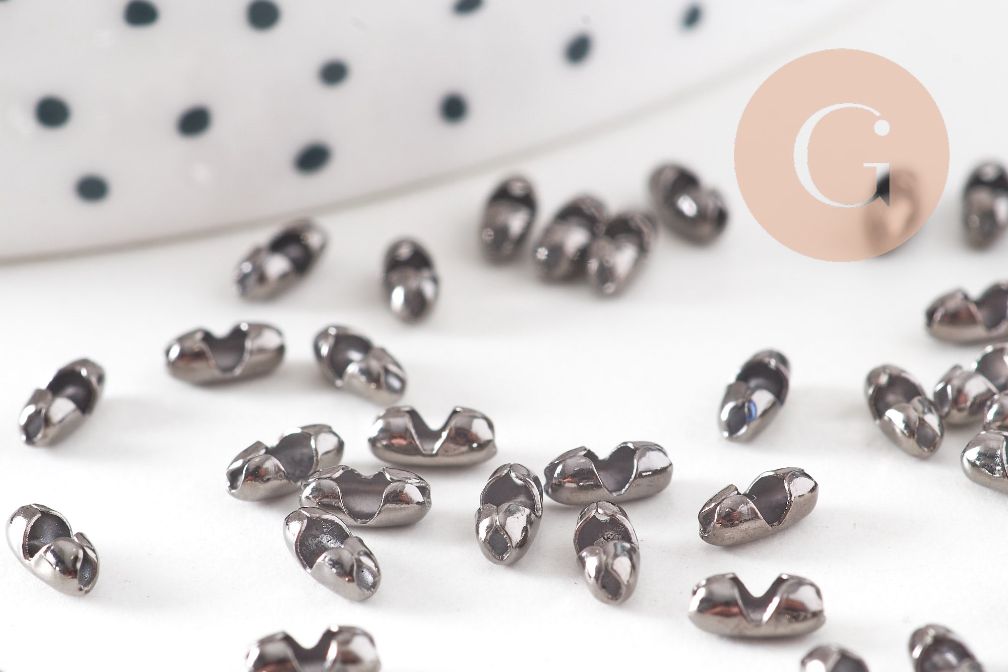 Gingerlily Apprêts bijoux DIY G10898 connecteur chaîne billes 6x5mm x50