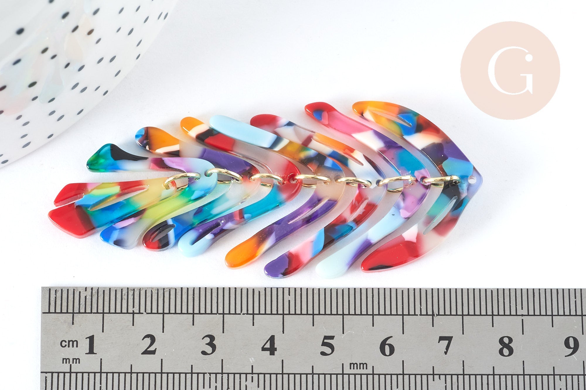 Gingerlily Pendentifs feuille G7299 pendentif acétate lot de 2 70mm