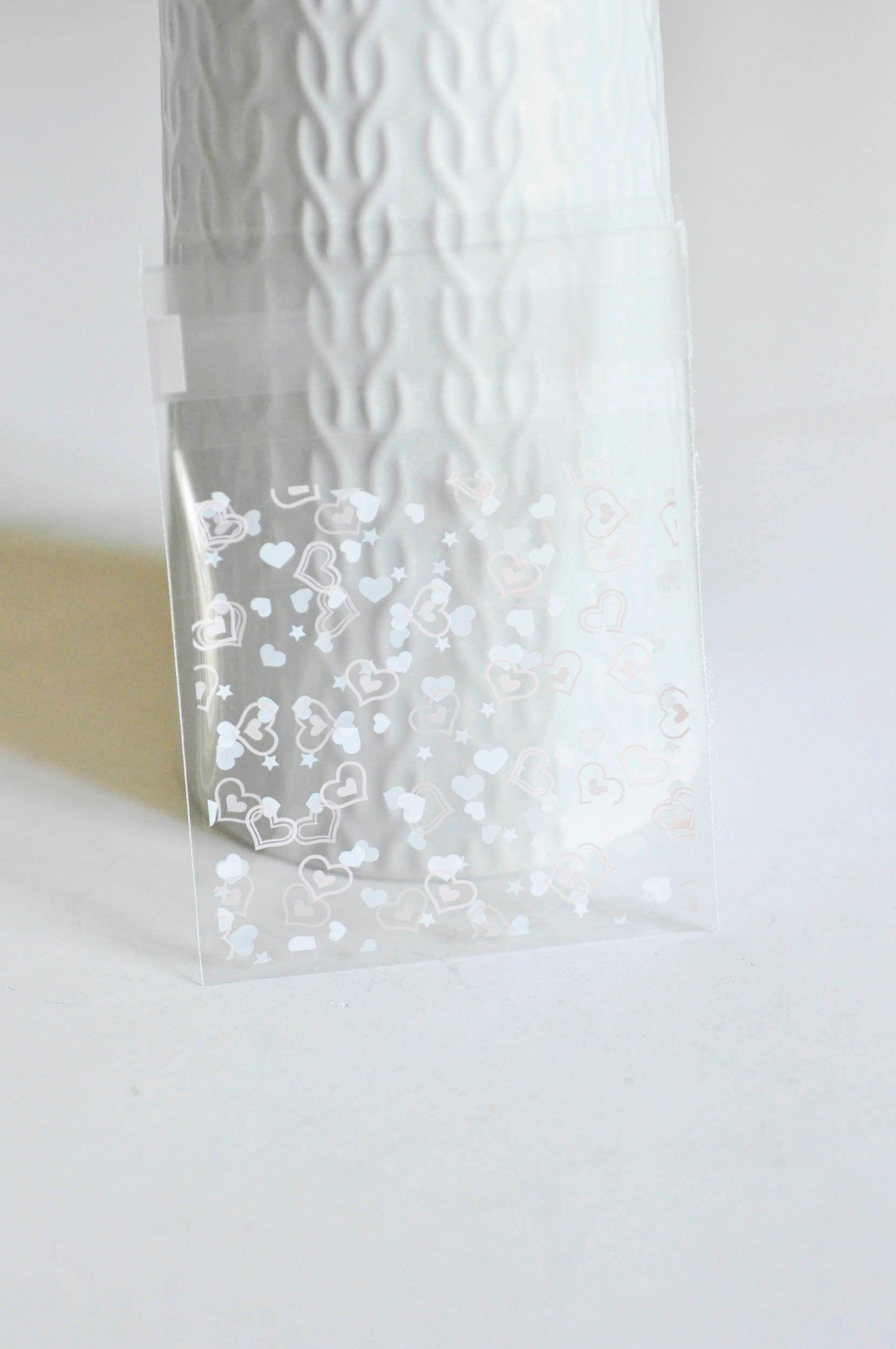 Gingerlily Sachet cadeau plastique cœur 10x7 cm lot 10 G2642