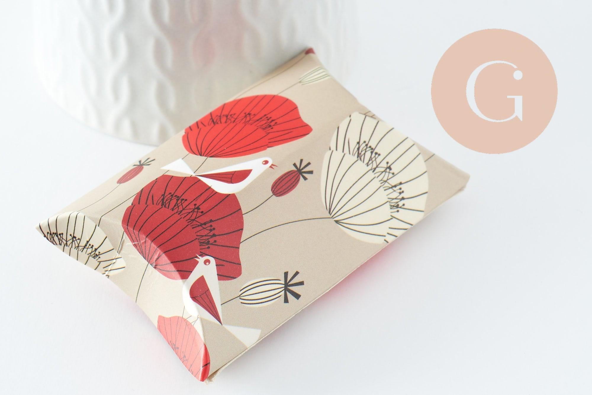 Gingerlily Pochette carton G9476 coquelicots 9,5cm x10