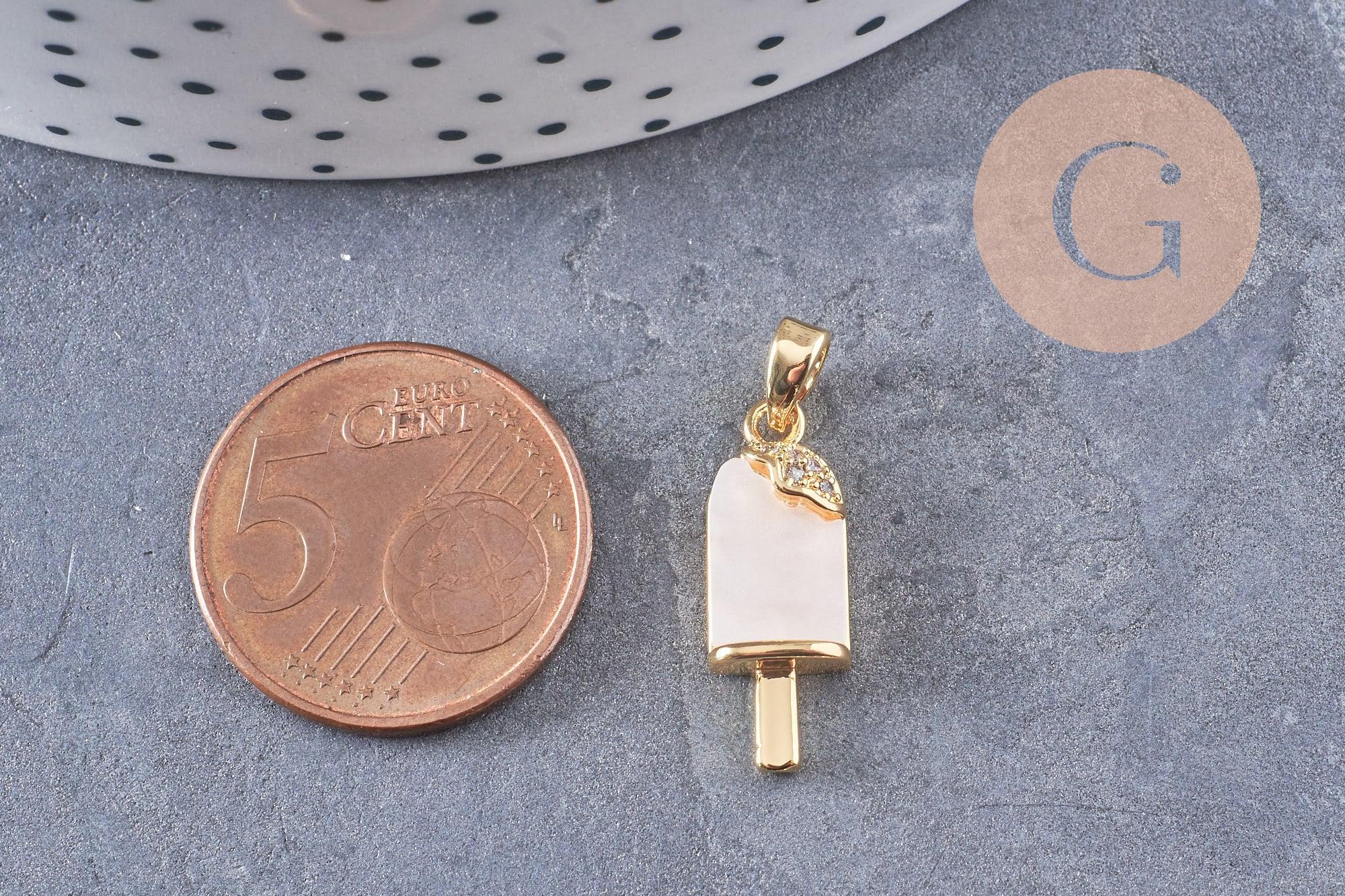 Gingerlily Pendentifs G10086 Glace Laiton Doré Zircon 21mm