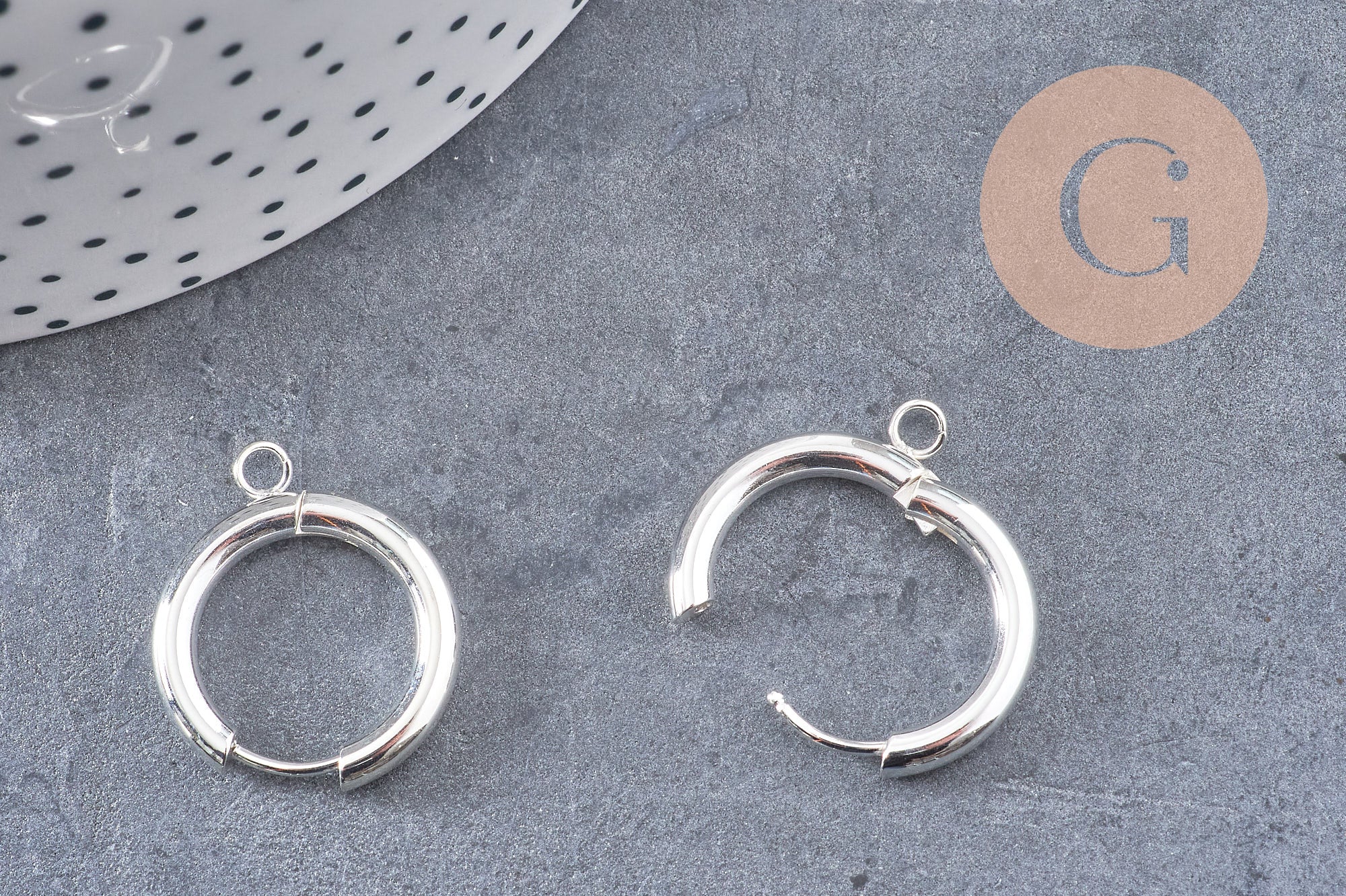 Gingerlily Apprêts créoles acier argenté 22mm la paire