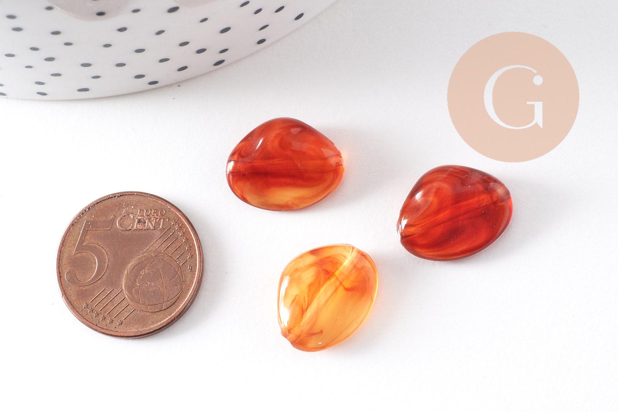 Gingerlily G10484 perles nuggets ambre 17mm acrylique x2