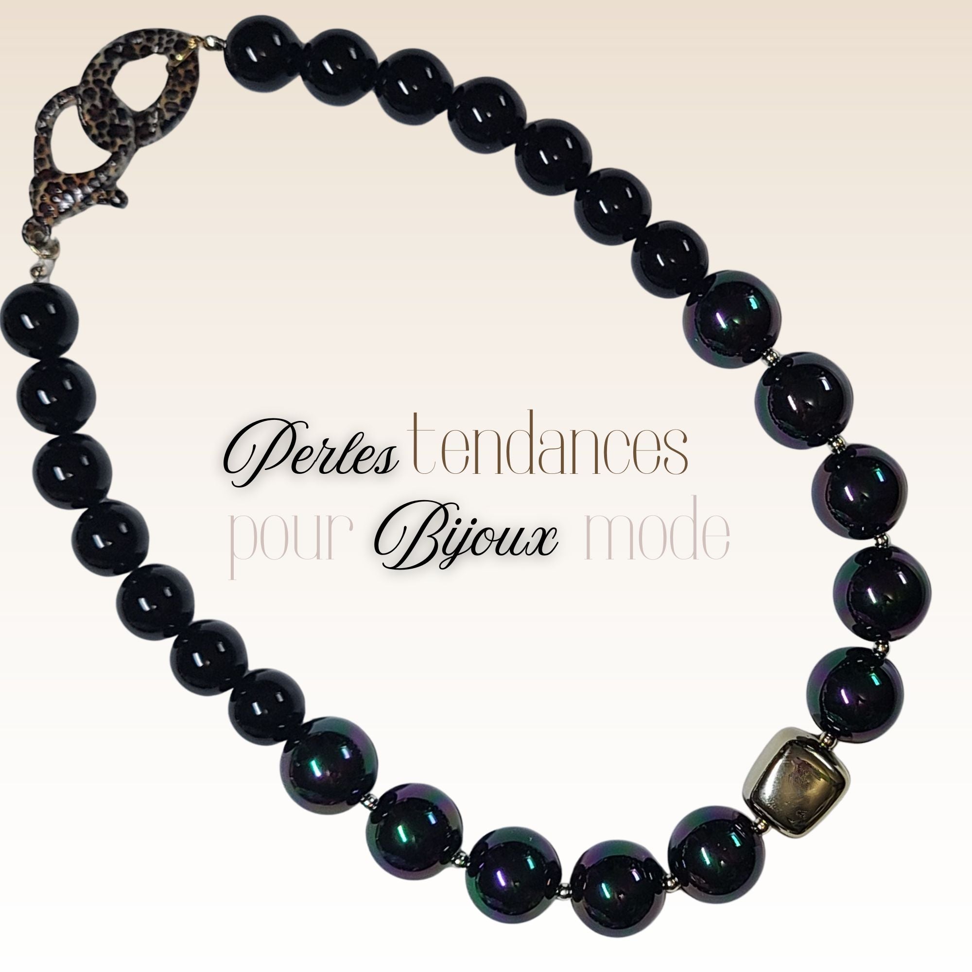 ARTSHOP Boules 20MM Noir Galaxie perle acrylique x1