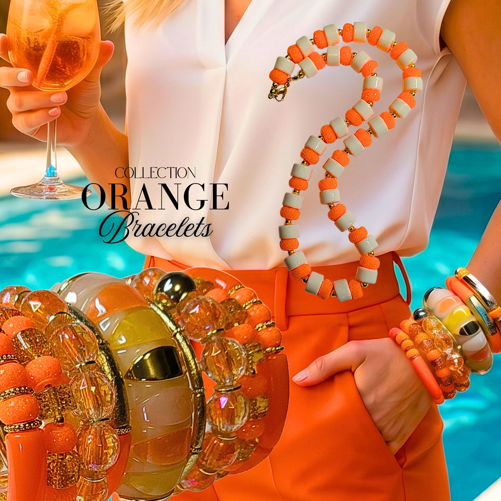 ARTSHOP Prêts-à-porter ORANGE POP bracelet Kaléidoscope kit orange