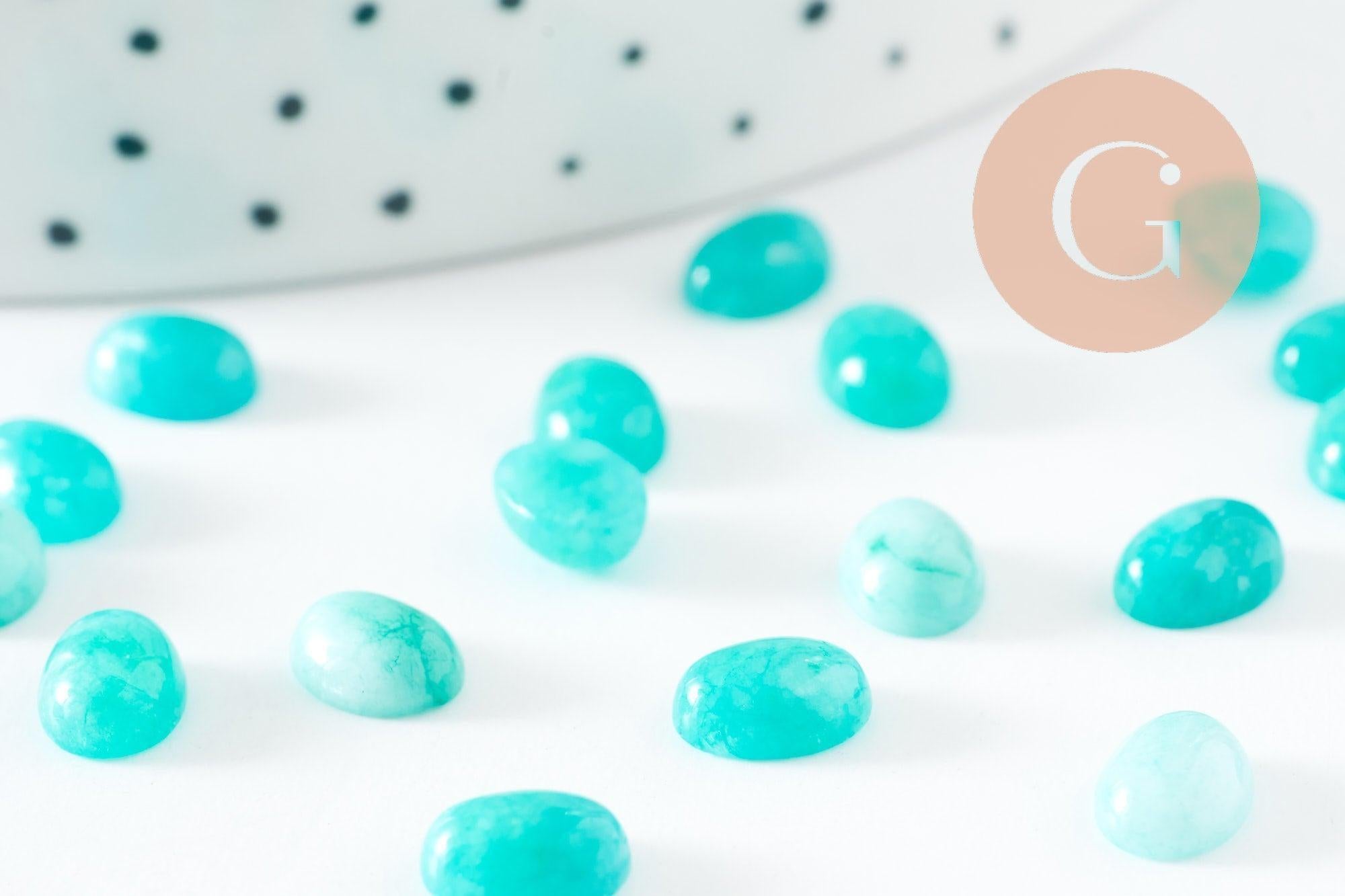Gingerlily Cabochon ovale G10528 8x6mm jade turquoise x1