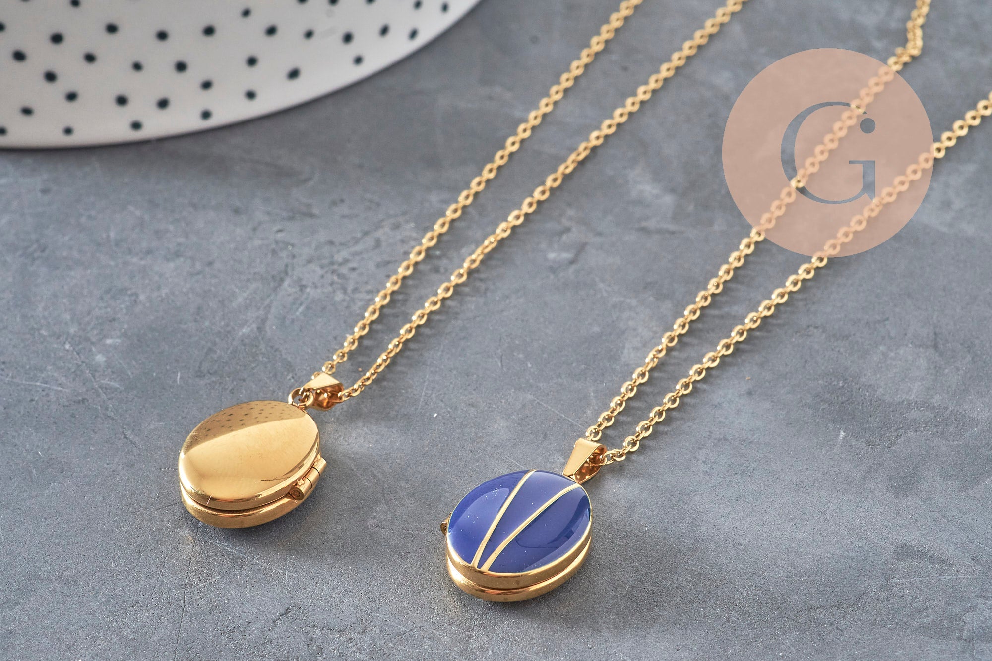 Gingerlily Bijoux personnalisés collier locket bleu G11162 sans personnalisation
