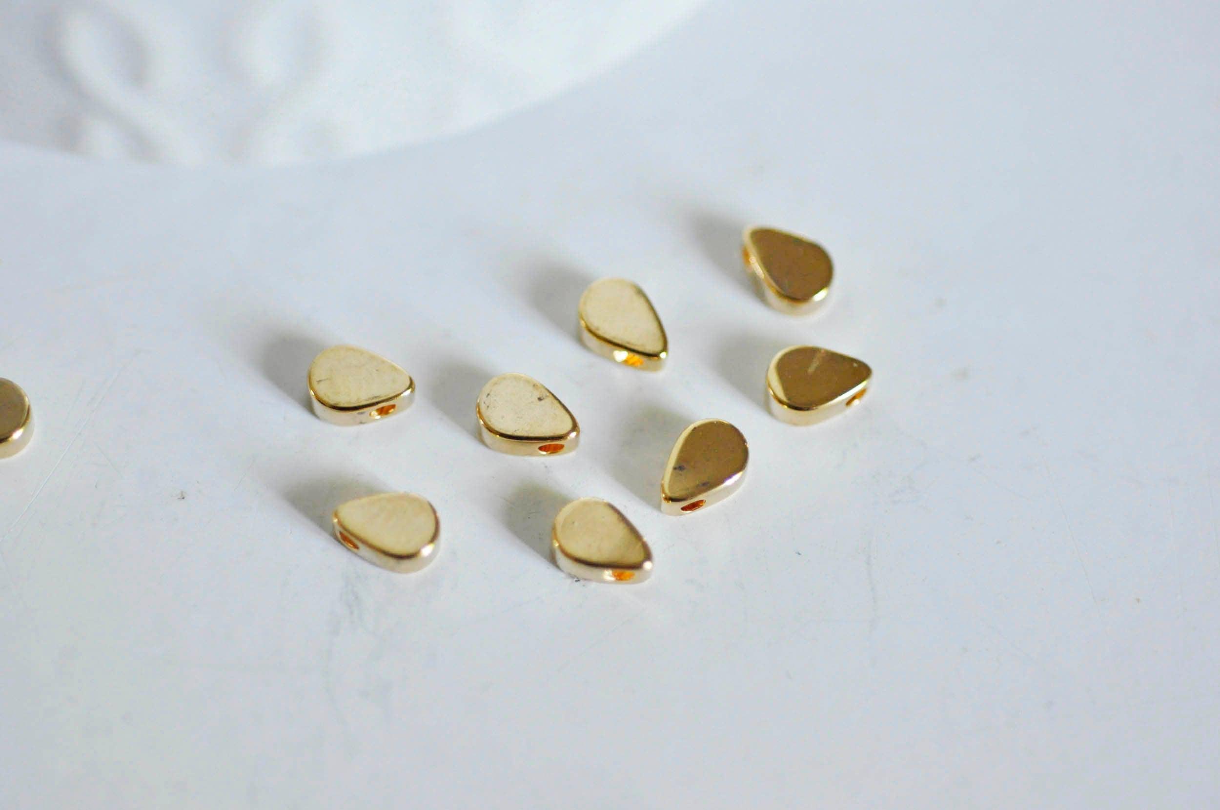 Gingerlily Perles goutte laiton doré 18k 6mm x30