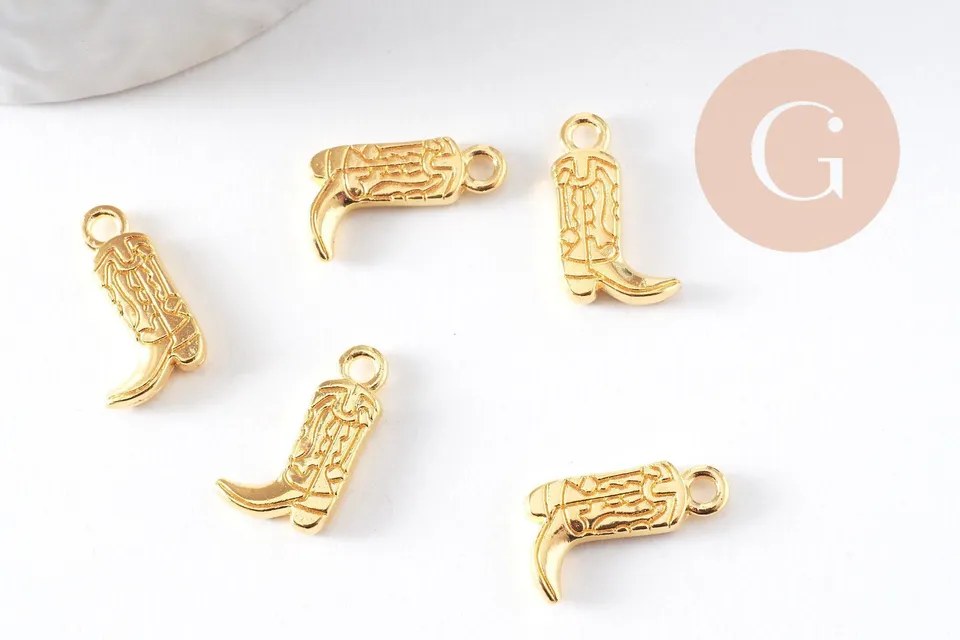 Gingerlily Botte cow-boy G10387 pendentif zamac doré 18 mm x5