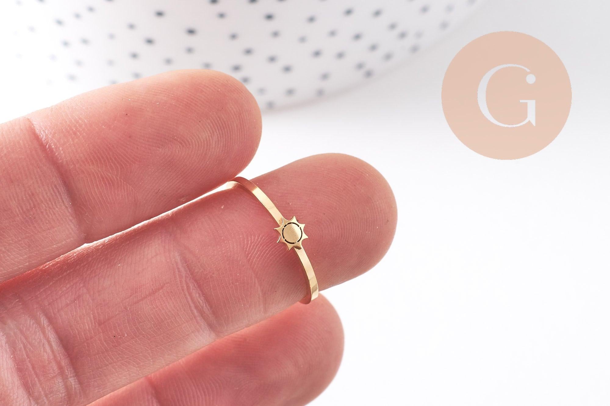Gingerlily Apprêts G10356 bague soleil acier doré réglable