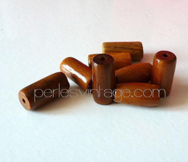 Gingerlily Perles bois caramel tube verni x5