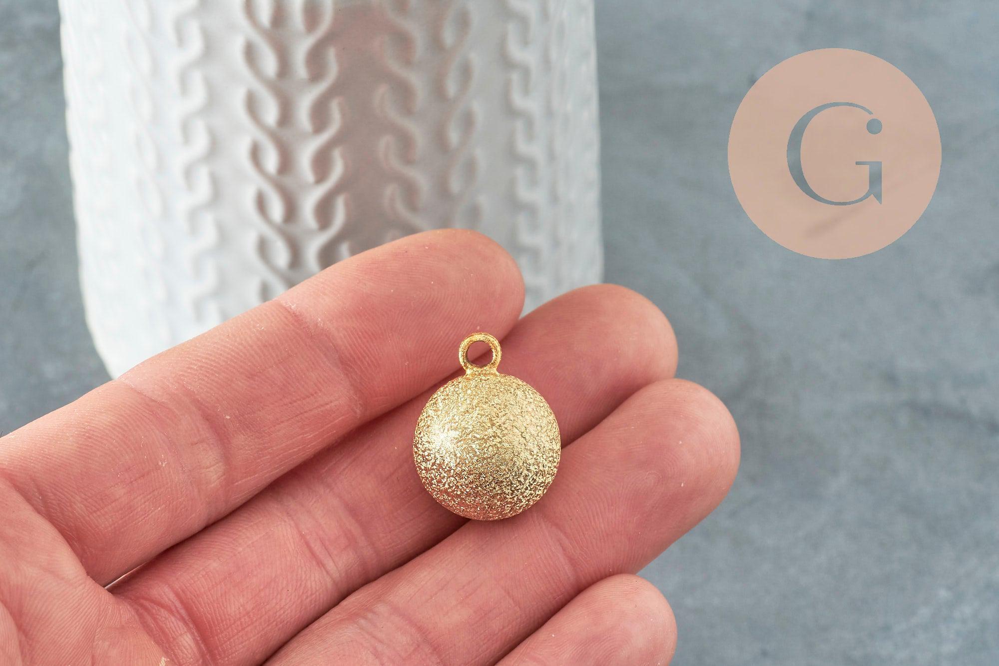 Gingerlily Pendentifs G9506 pendentif bola doré sablé 22mm x1