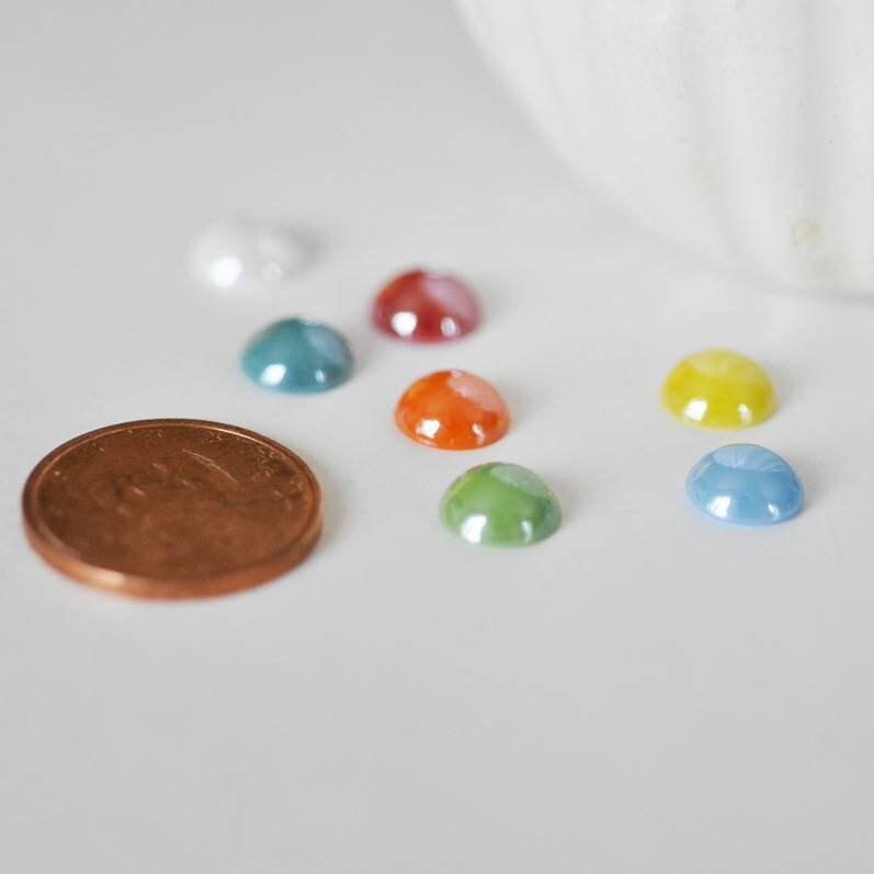Gingerlily Pierres cabochons G120 cabochon verre irisé 9 mm x10