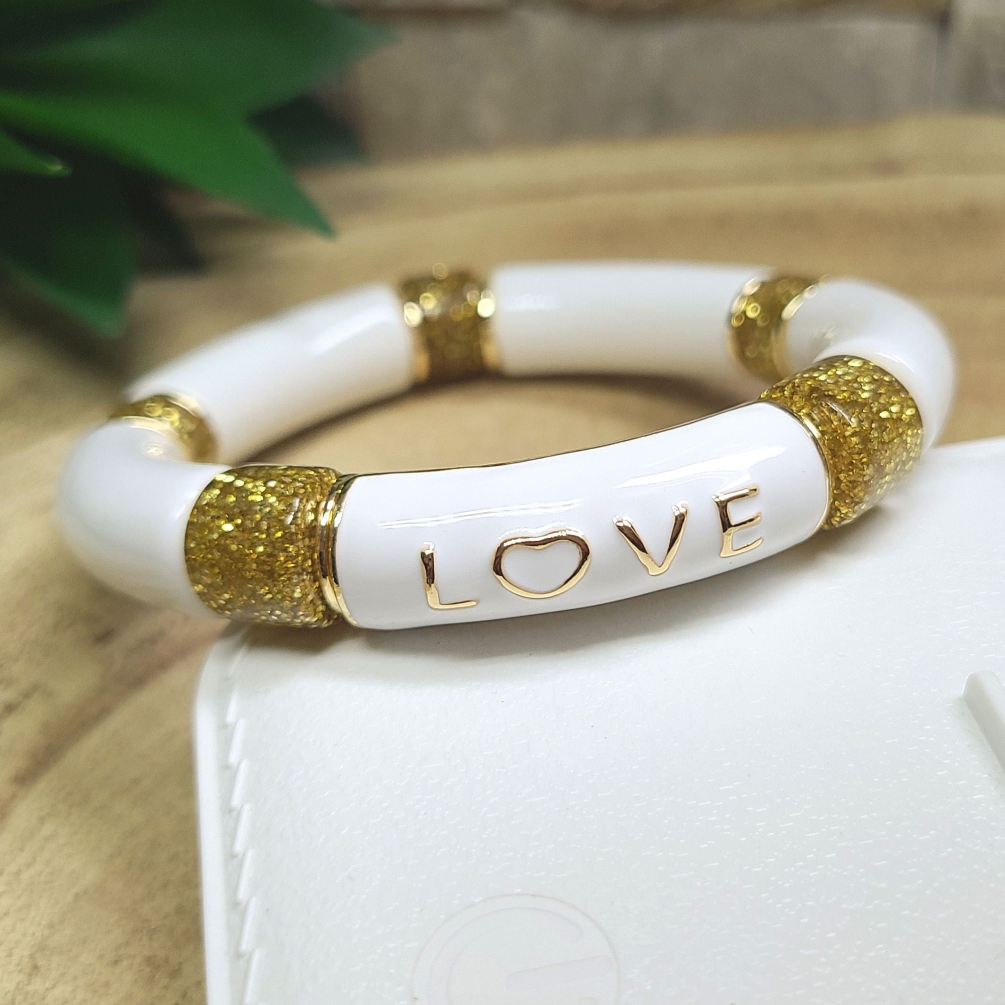 ARTSHOP Strass Émaillés Tube LOVE blanc 12mm x1 tube