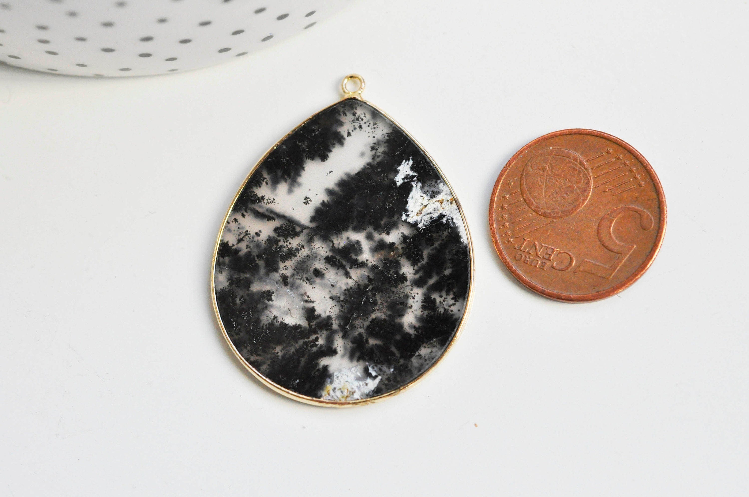 Gingerlily G3359 pendentif goutte opale noire 41mm