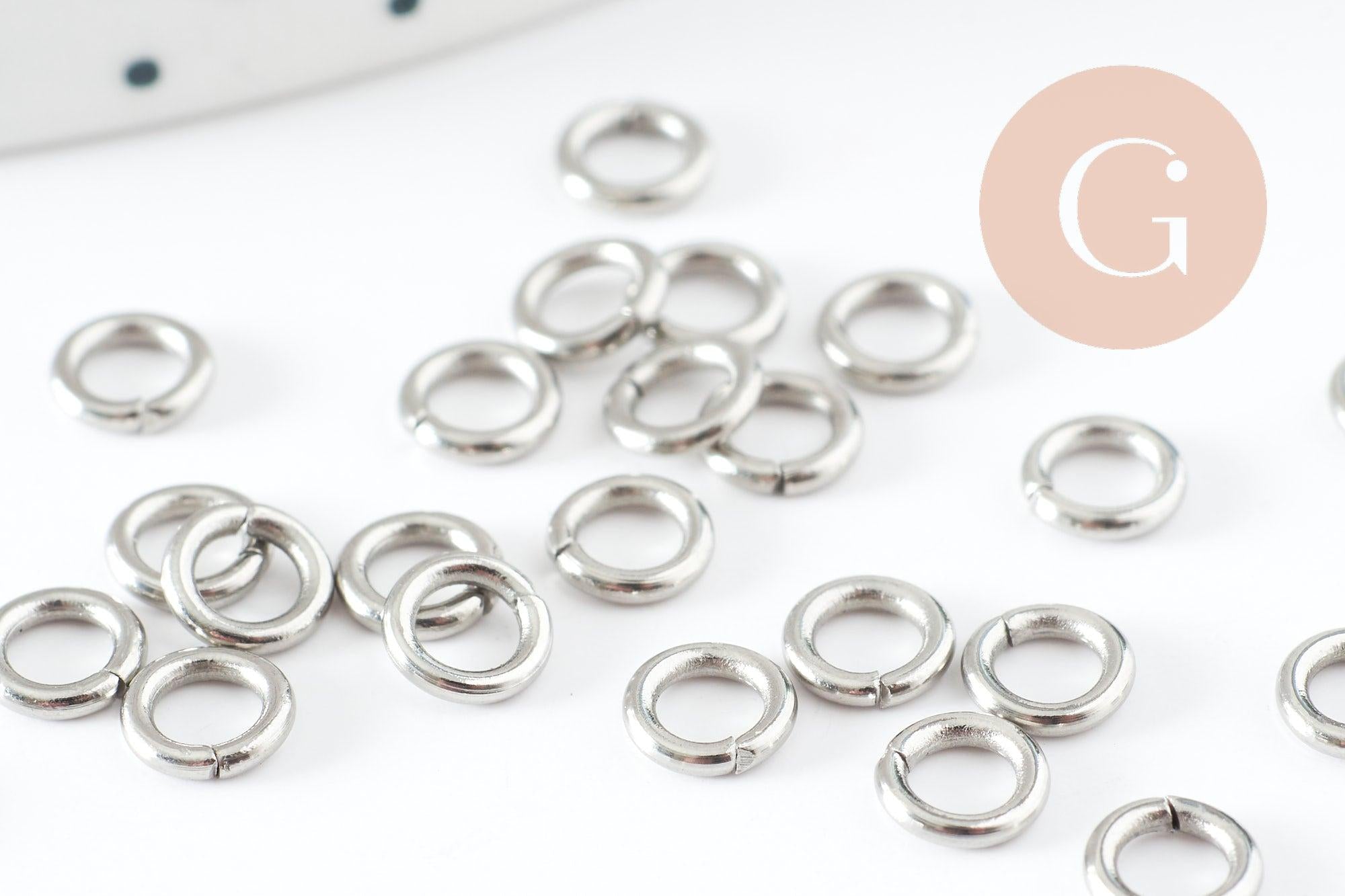 Gingerlily Apprêts DIY Anneaux jonction 5mm platine x50