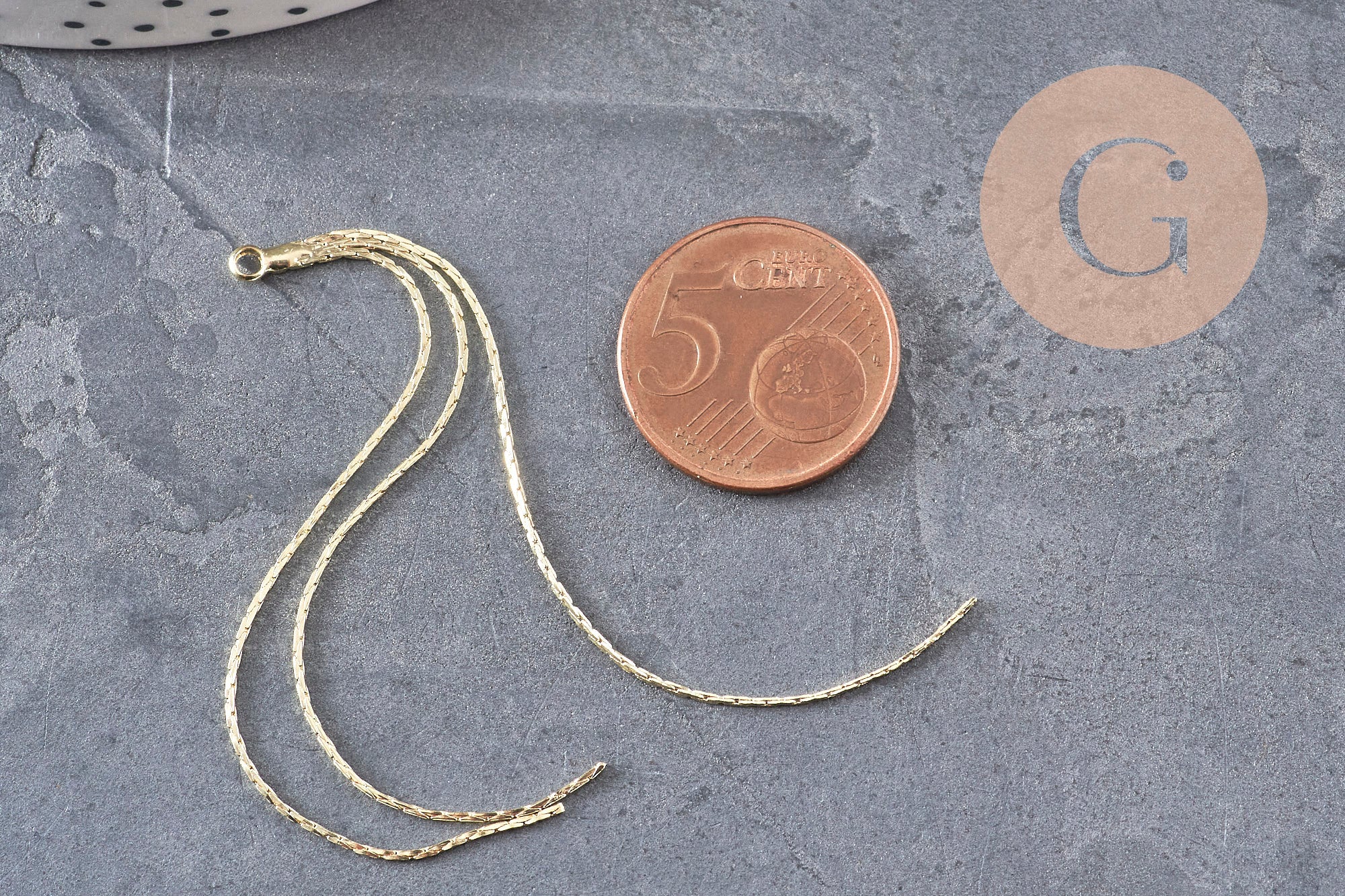 Gingerlily Pendentifs Pompon G11142 chaîne serpent doré 80 mm