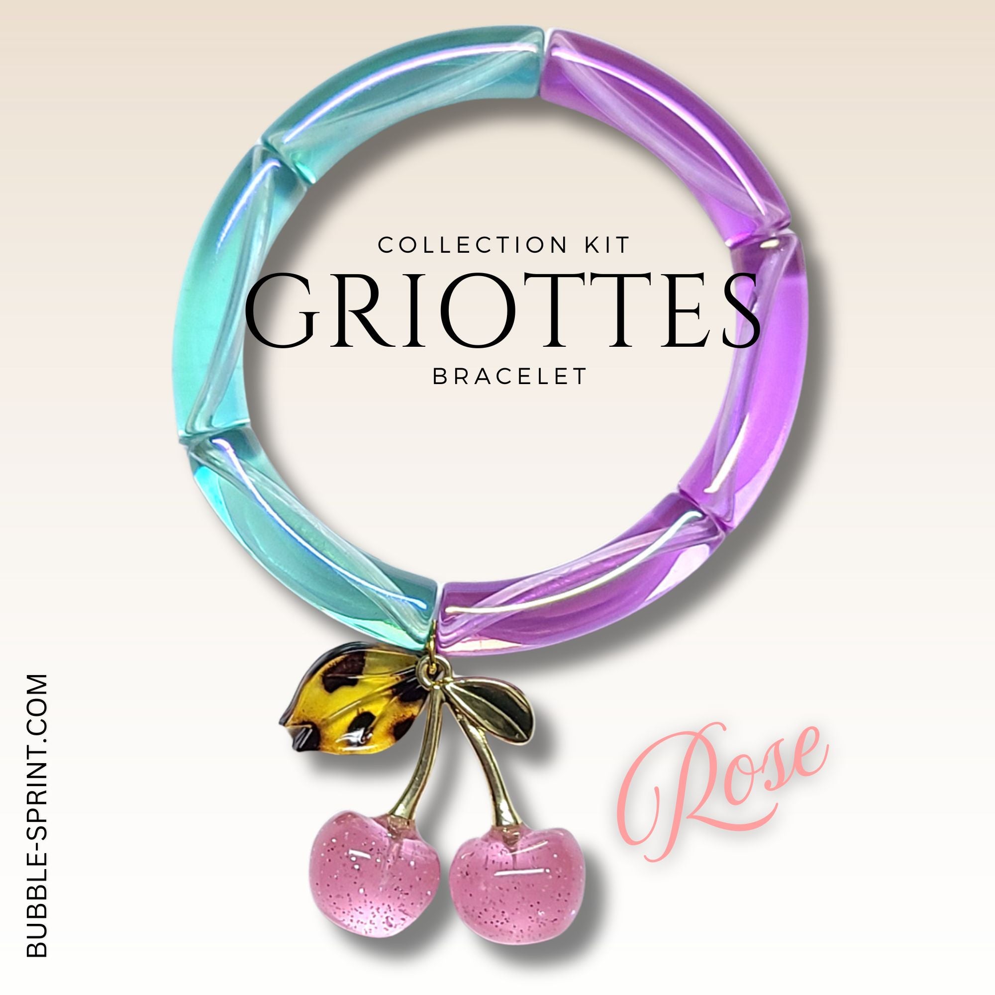 ARTSHOP Bijoux en KITS Griottes kit bracelet cerise rose