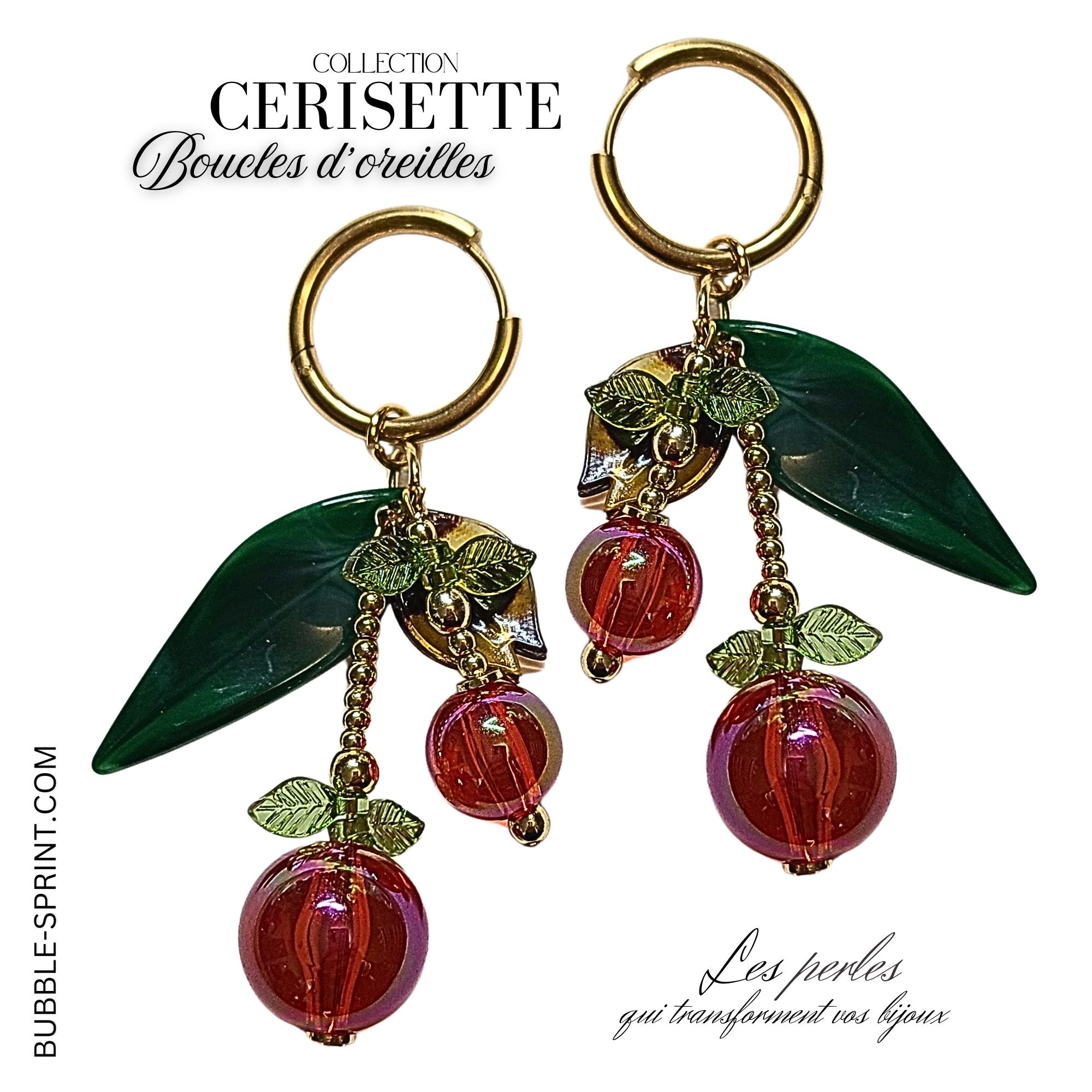 ARTSHOP CREOLES Cerisette kit boucles d'oreilles créoles 7 cm