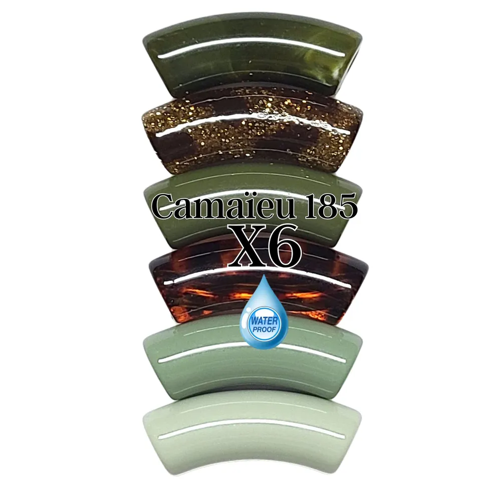 ARTSHOP Camaieux 185 lot 6 tubes incurvés verts 12 mm
