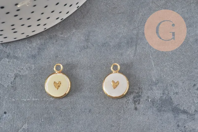 Gingerlily Pendentif cœur acier doré 8mm l'unité