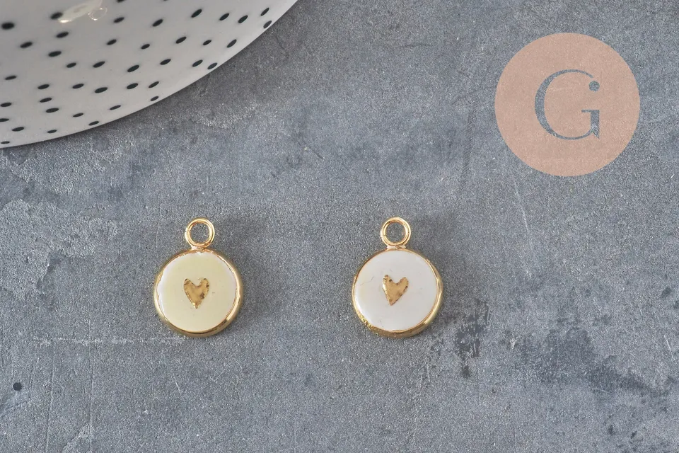 Gingerlily Pendentif cœur acier doré 8mm l'unité