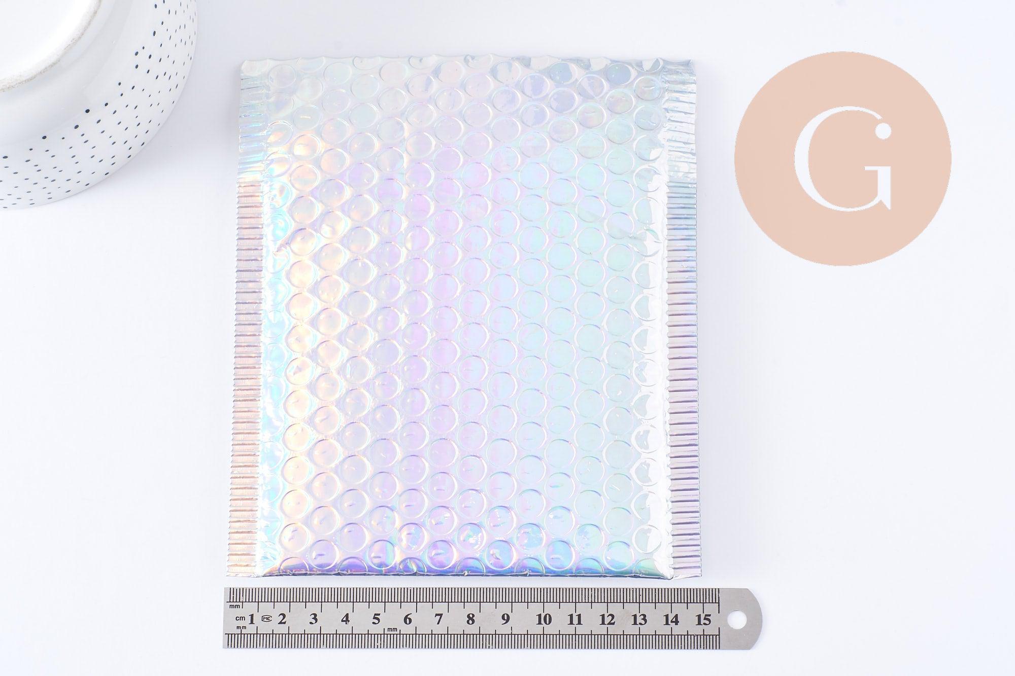 Gingerlily G10063 enveloppe bulle argent holographique 15x13cm x8