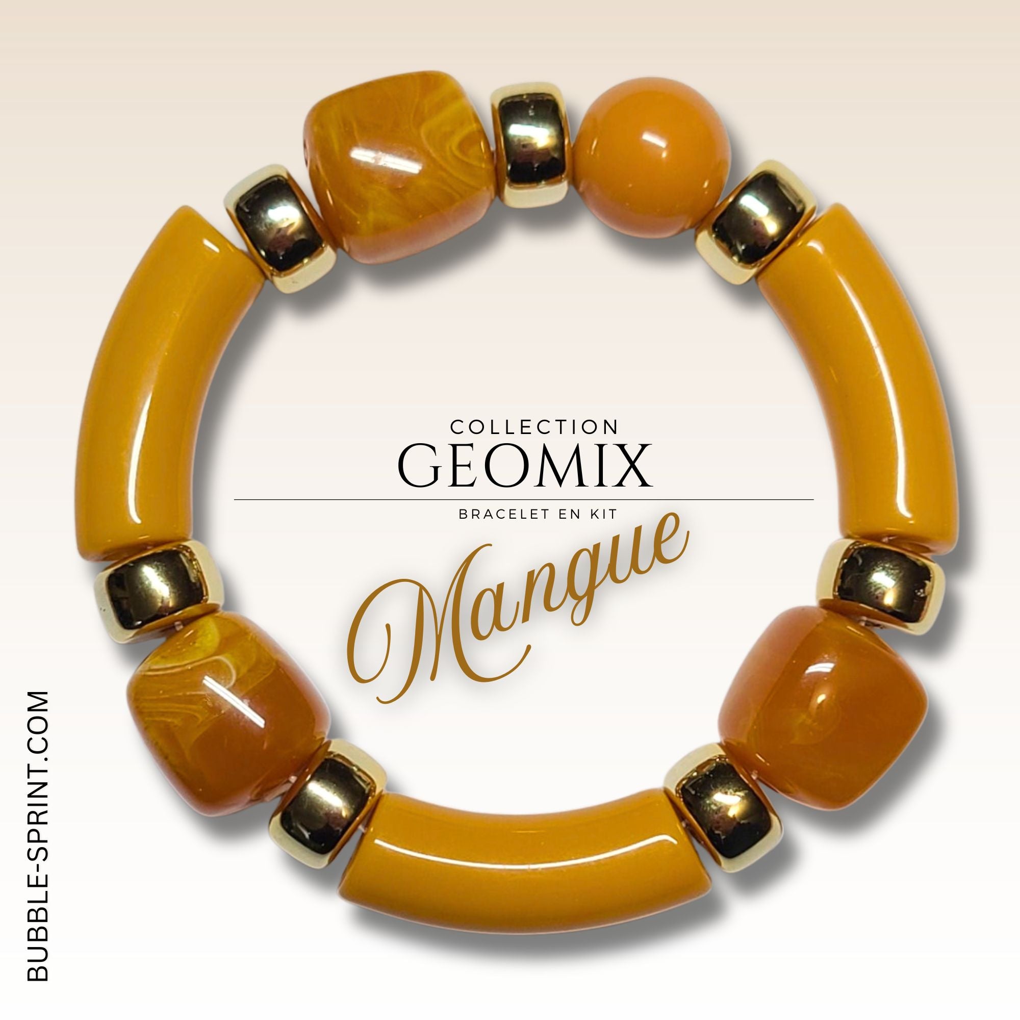 ARTSHOP Geomix Mangue kit bracelet perles acrylique 5,5cm