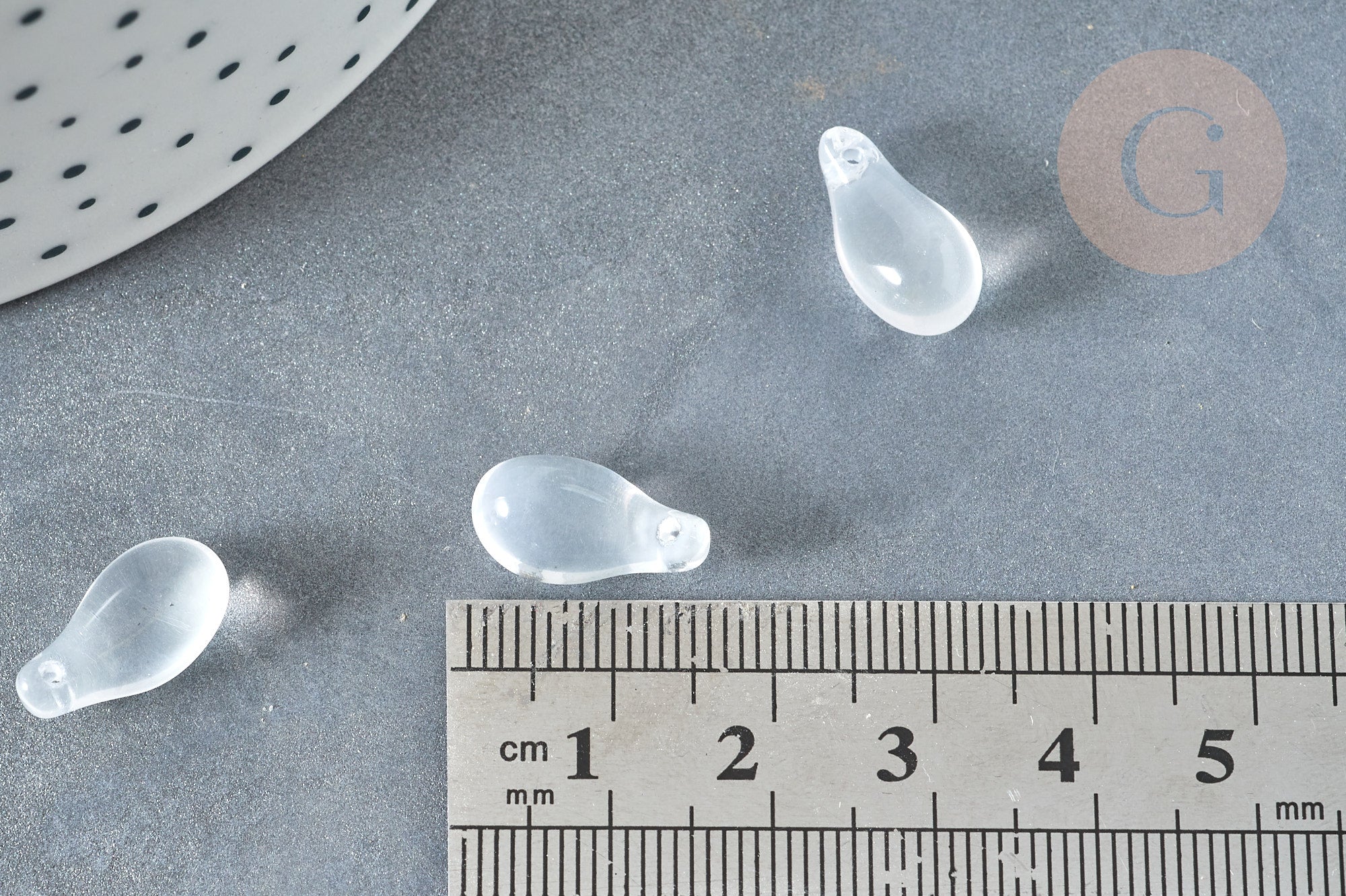 Gingerlily Perles goutte cristal blanc 15mm x50