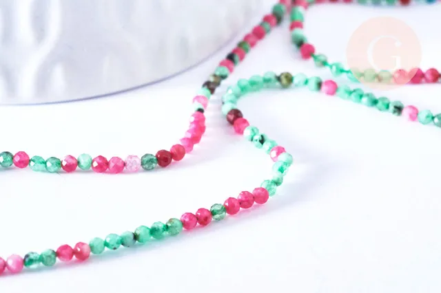 Gingerlily Perles Rubis Zoisite G6788 perle ronde facettée 2mm fil 39cm