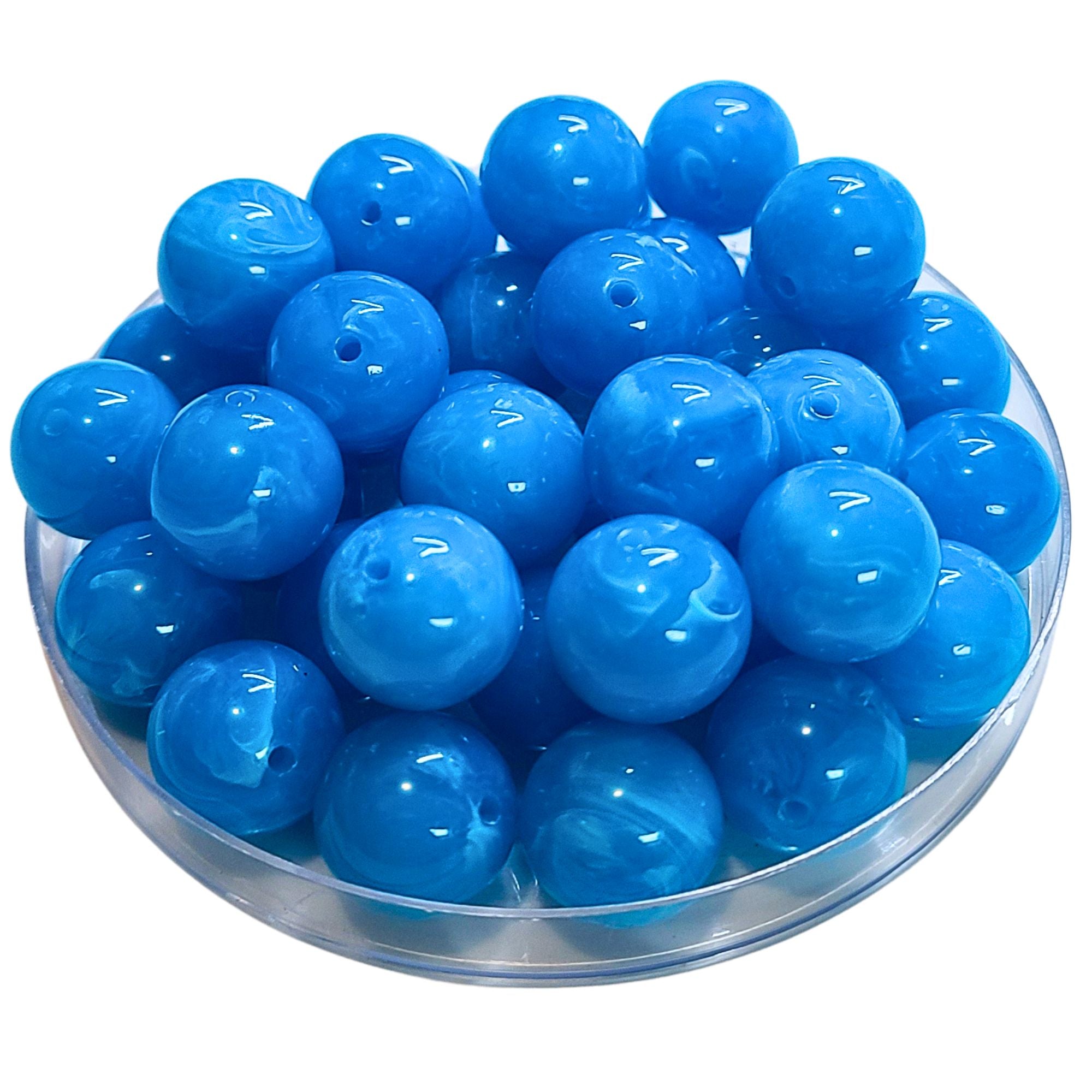 Artshop Boules 16MM 377 perles acryliques turquoise marbré x15