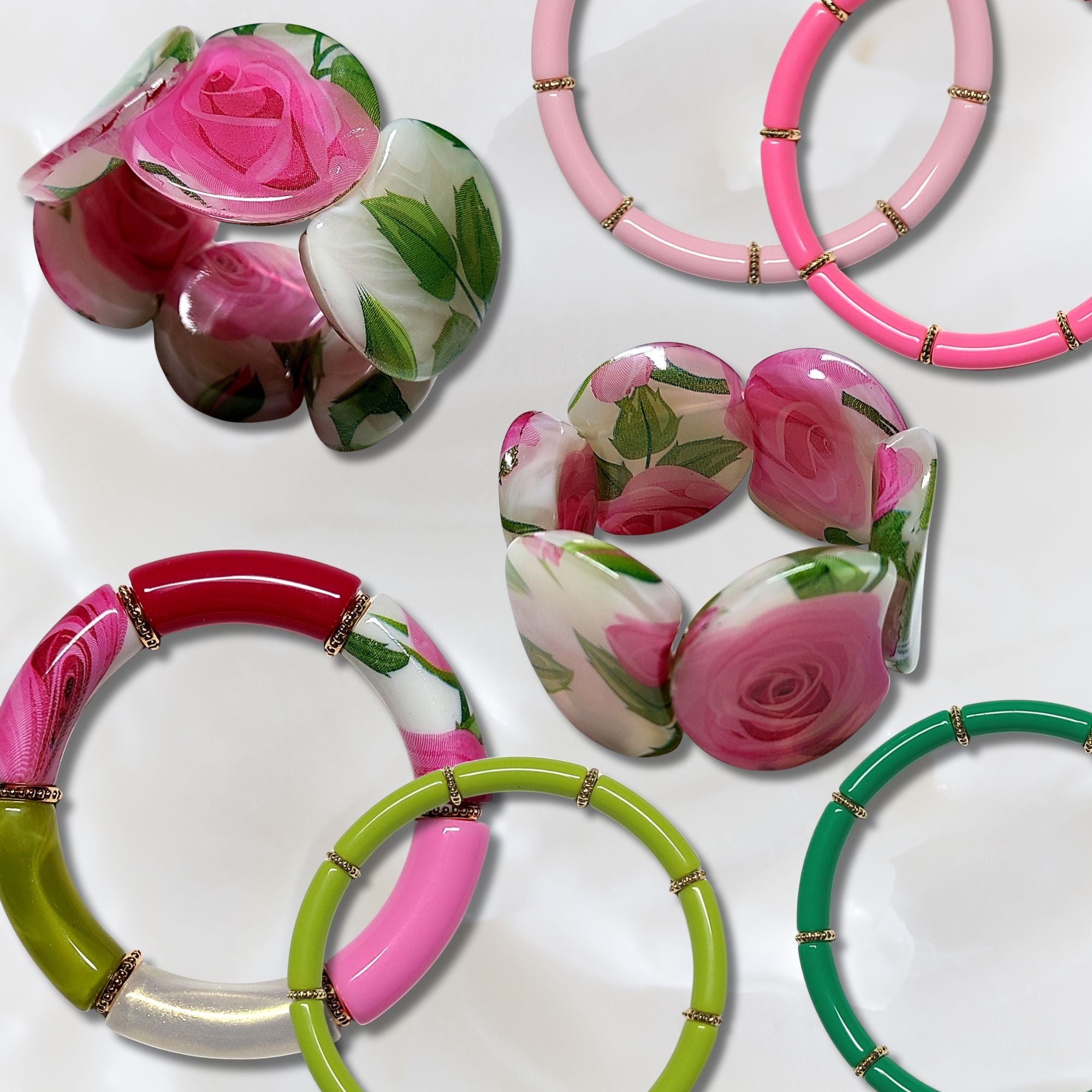 ARTSHOP Tubes DESIGN 1014 fleurs 12MM perle rose x1