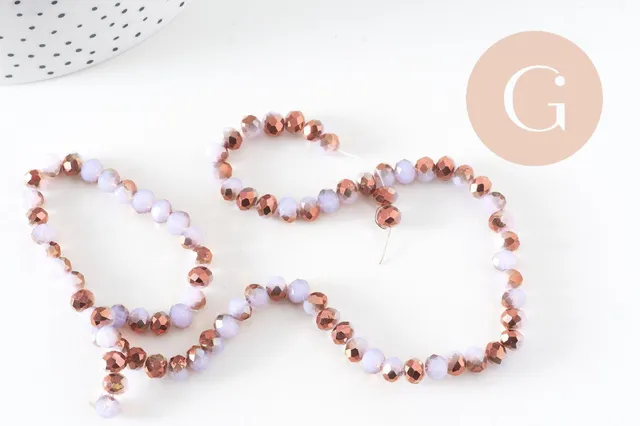 Gingerlily Perles DIY G10754 rondelles cristal blanc doré 6mm fil