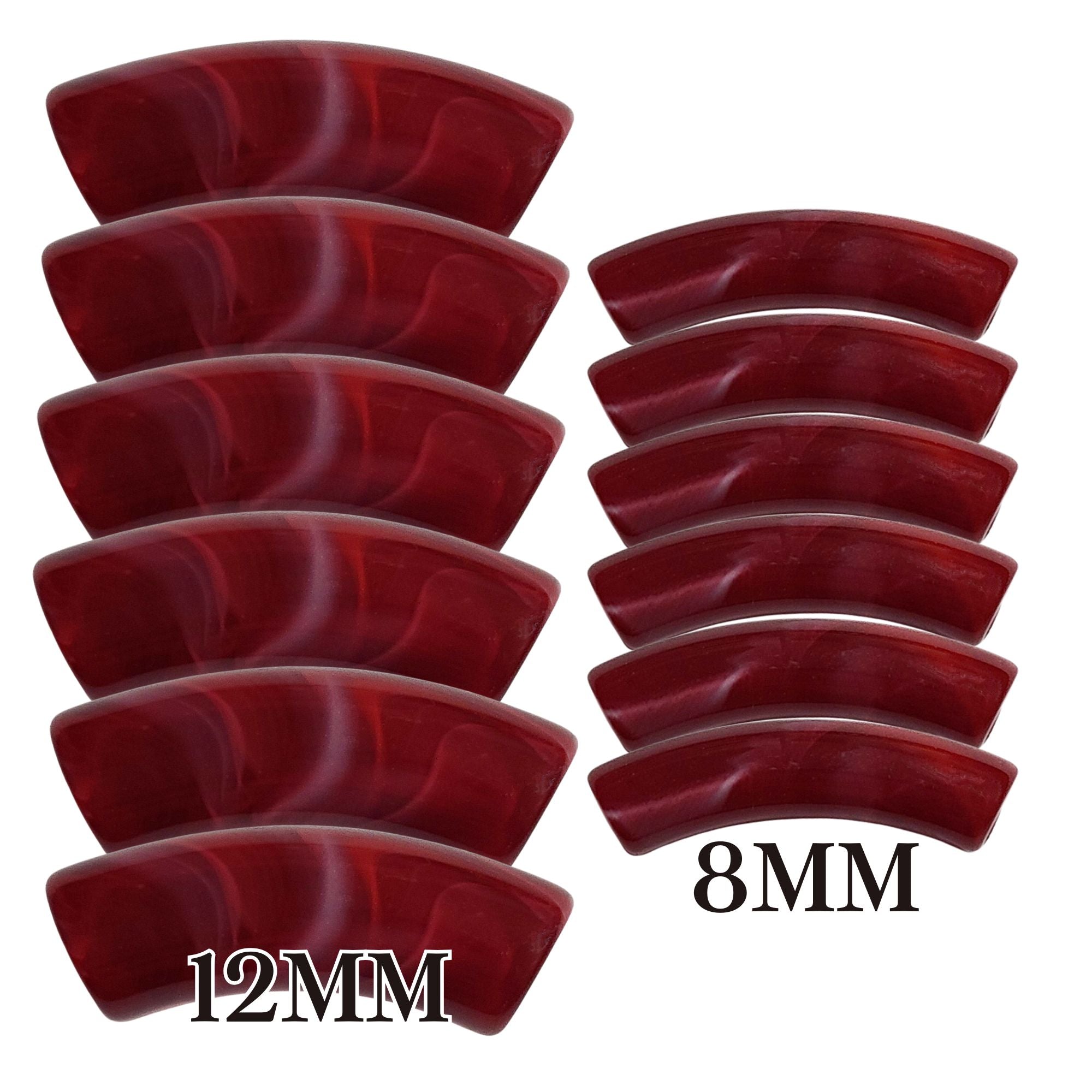 Artshop Tubes 8MM perle tube bordeaux marbré 8 mm