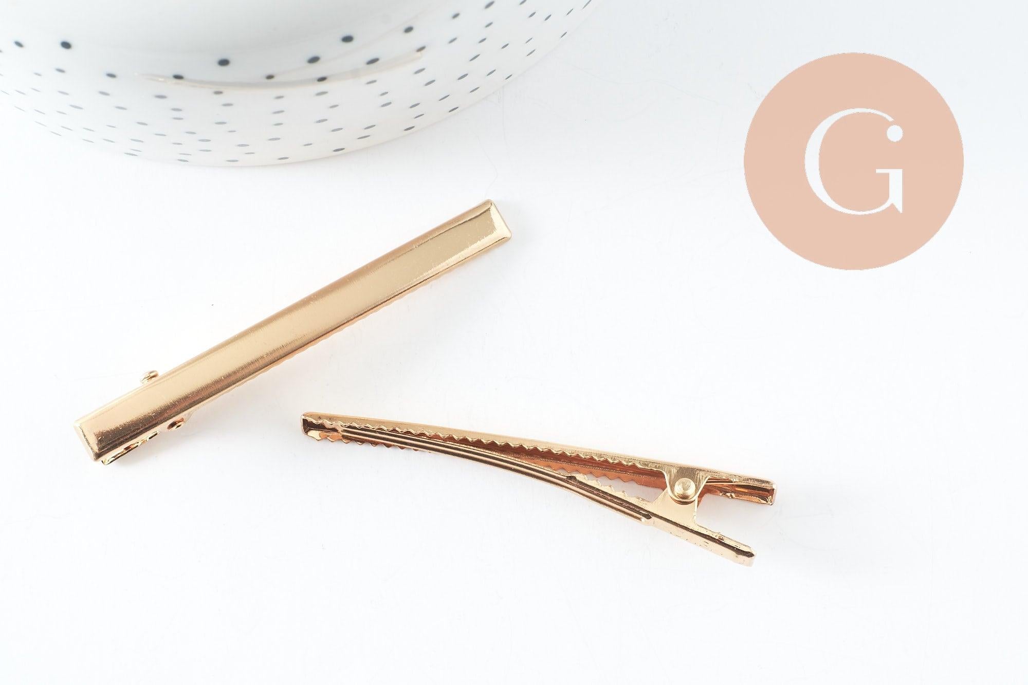Gingerlily Support barrette pince doré 60mm lot de 2