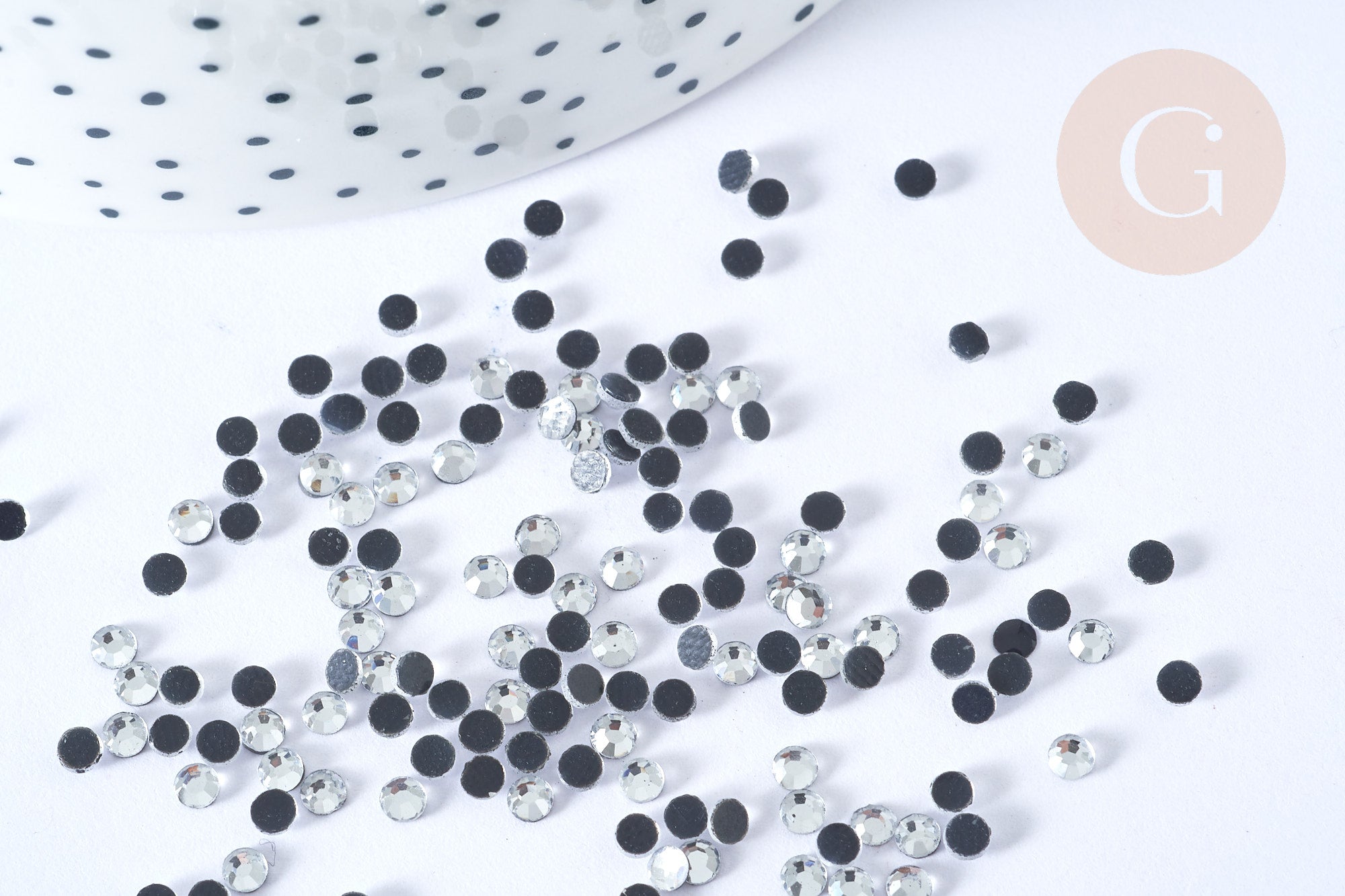 Gingerlily Cabochons strass cristal AB blanc 4,8mm 1g