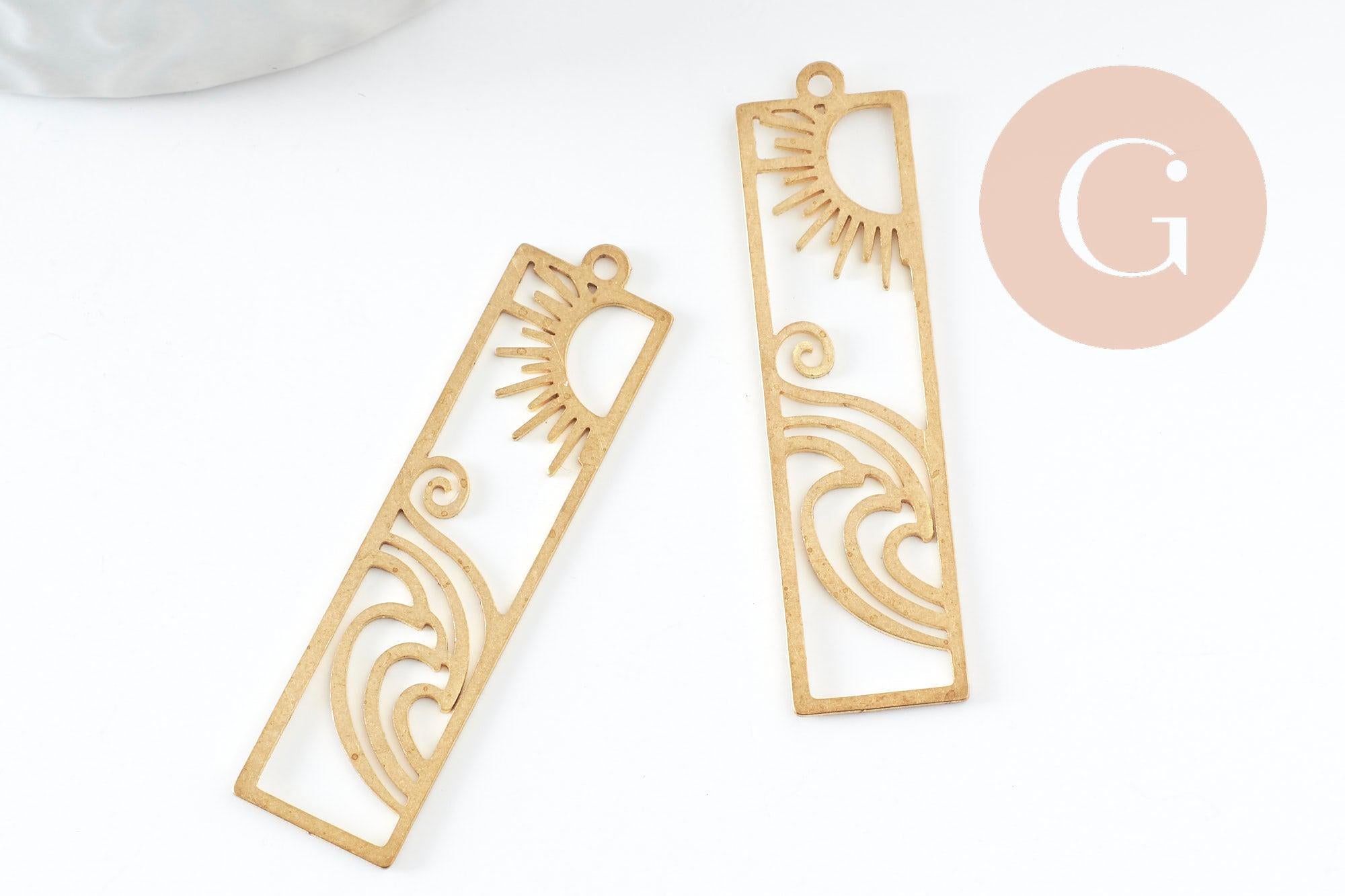 Gingerlily Pendentifs DIY Estampe filigrane soleil 41,5 mm x1