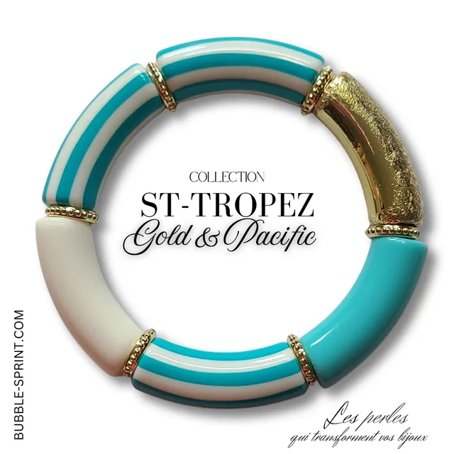 ARTSHOP ST-TROPEZ Gold Pacific kit bracelet tubes 12MM