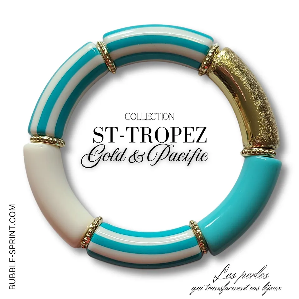 ARTSHOP ST-TROPEZ Gold Pacific kit bracelet tubes 12MM