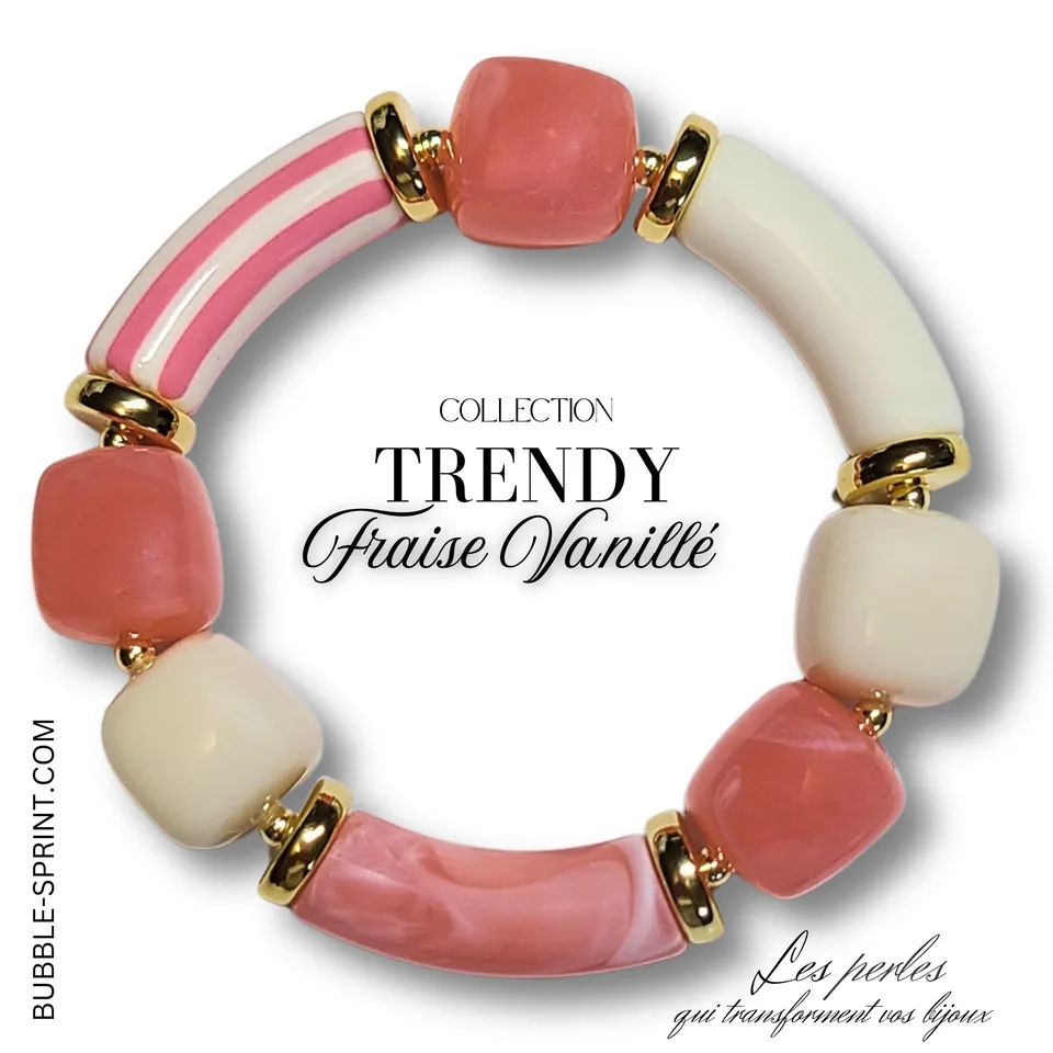 ARTSHOP TRENDY bracelet fraise vanillé monté 5,5cm