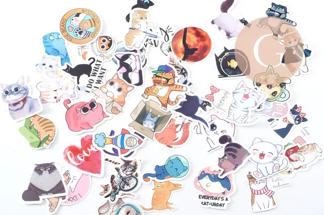Gingerlily G10539 autocollants chats PVC 40x70mm x50
