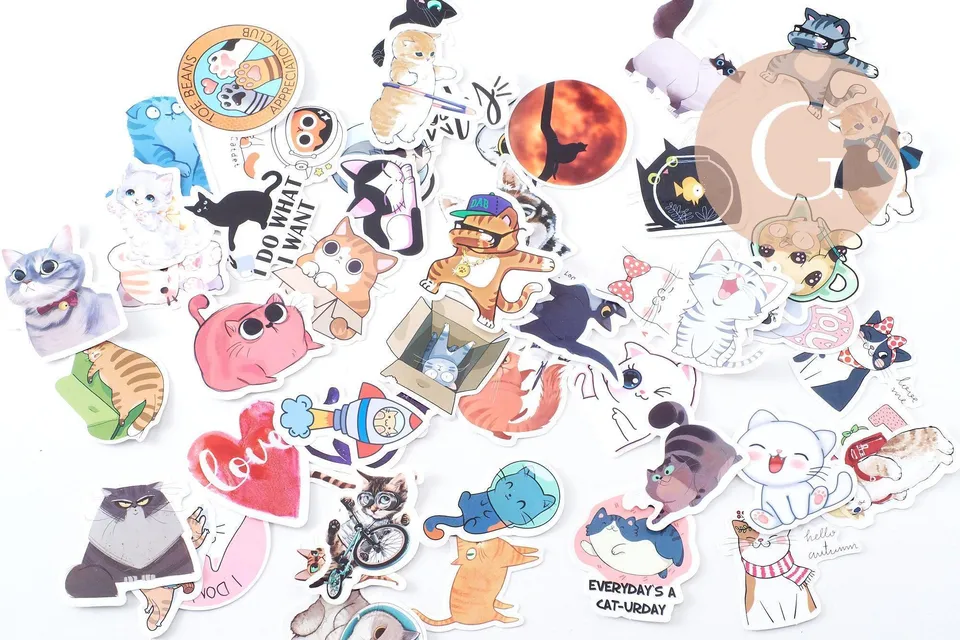 Gingerlily G10539 autocollants chats PVC 40x70mm x50