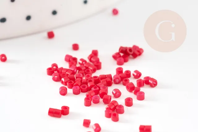 Gingerlily Perles Tube Rouge Rose Opaque 8g