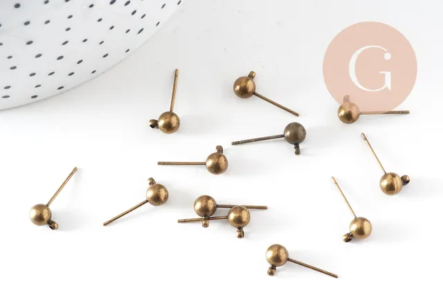 Gingerlily Clous puces boule bronze anneau 5 mm x10