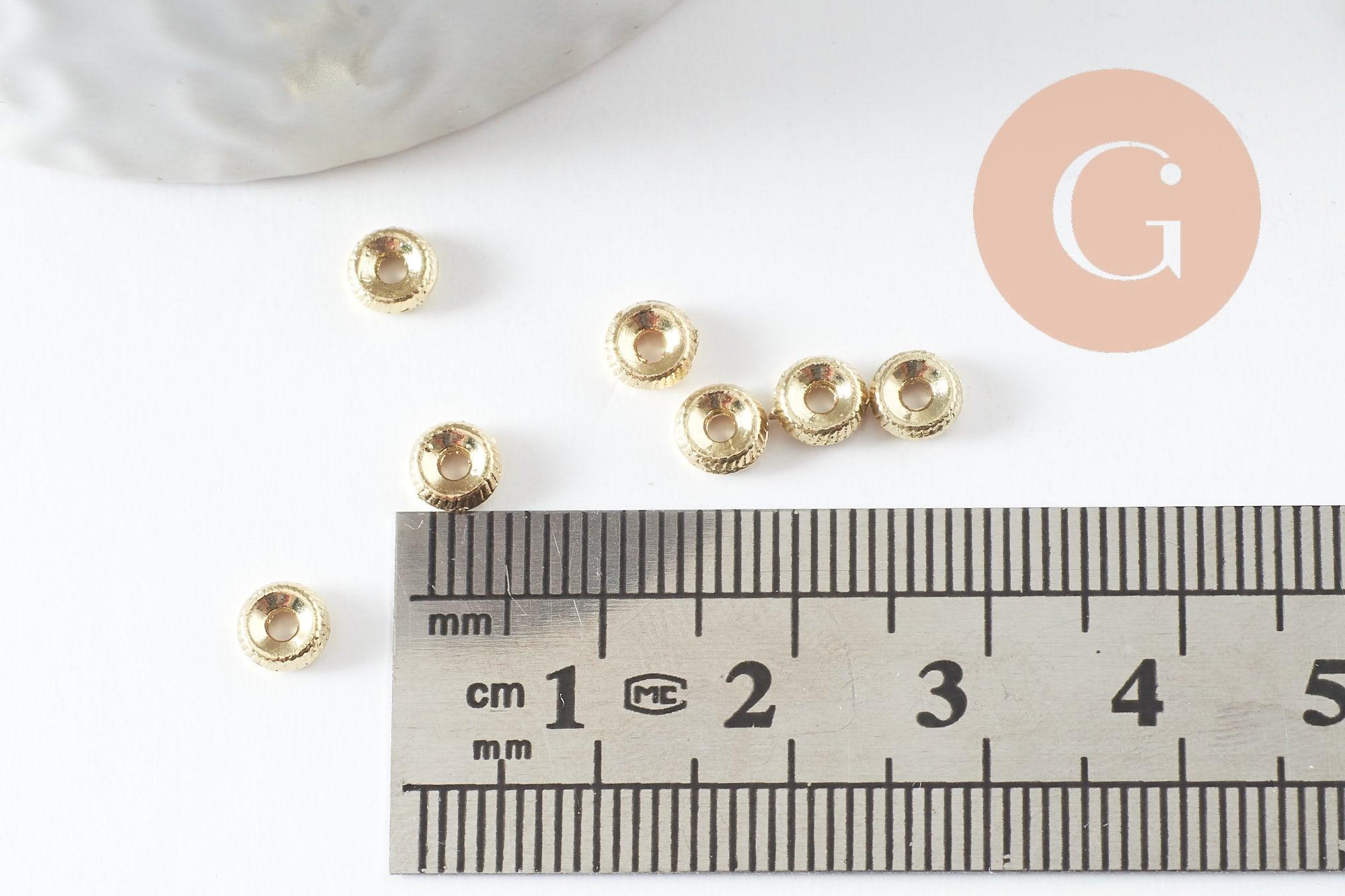 Gingerlily G9546 perles rondelles striées doré 5 mm x20
