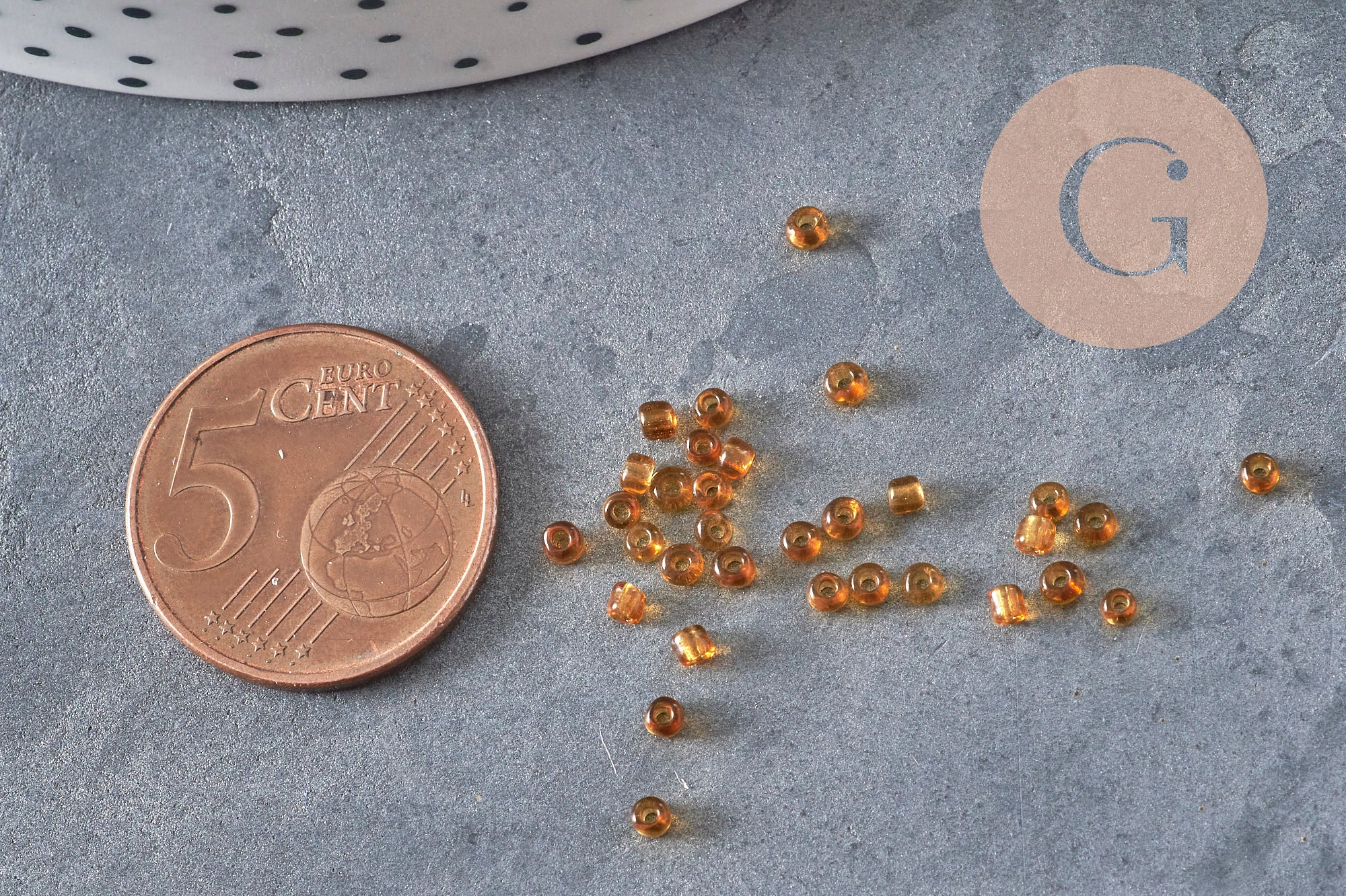 Gingerlily Perles rocaille verre doré transparent 2mm 10g