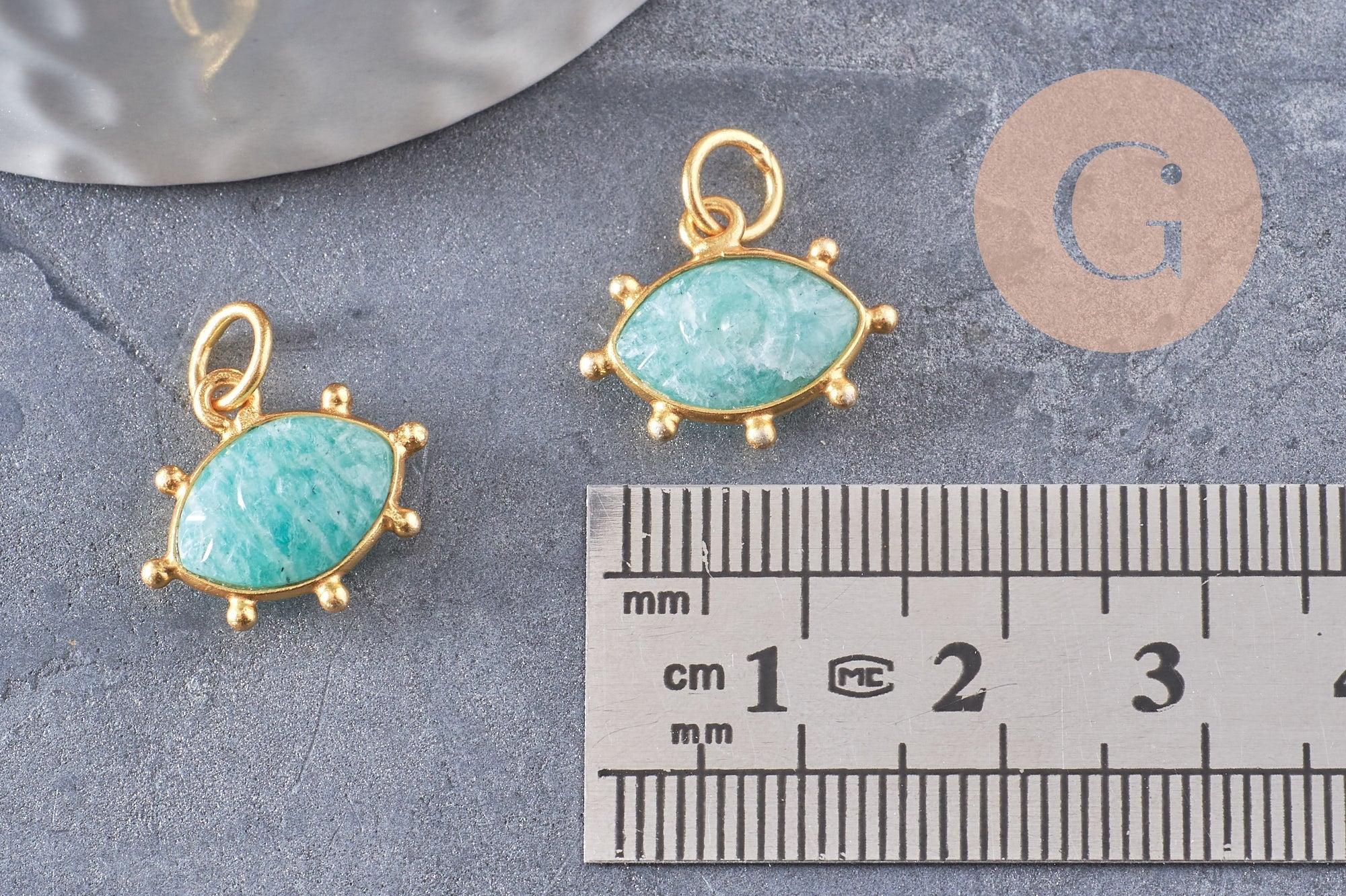 Gingerlily Pendentifs G9871 pendentif œil amazonite doré 15mm x1