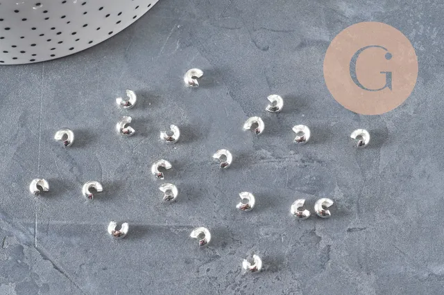 Gingerlily G11179 caches perles à écraser argenté 4mm x20